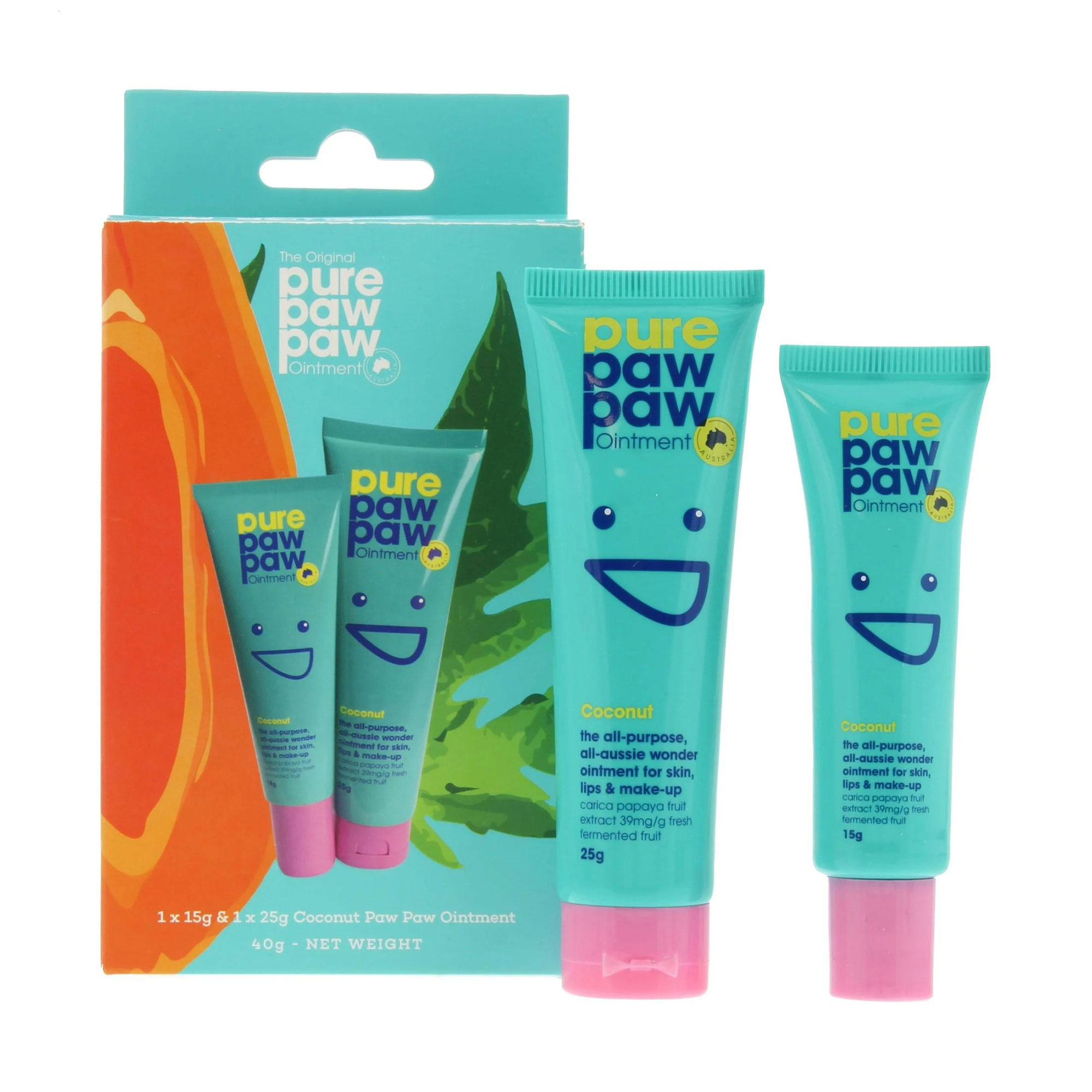 

Уцінка! Набір відновлювальних бальзамів для губ Pure Paw Paw Ointment Coconut (бальзам, 25 г + бальзам, 15 г)