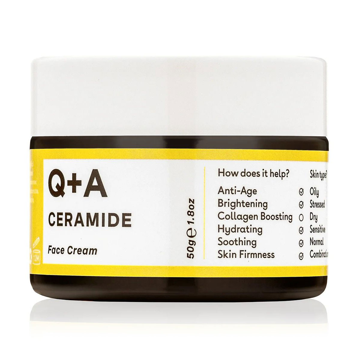 

Уцінка! Денний крем для обличчя Q+A Ceramide Barrier Defence Face Cream з керамідами, 50 г