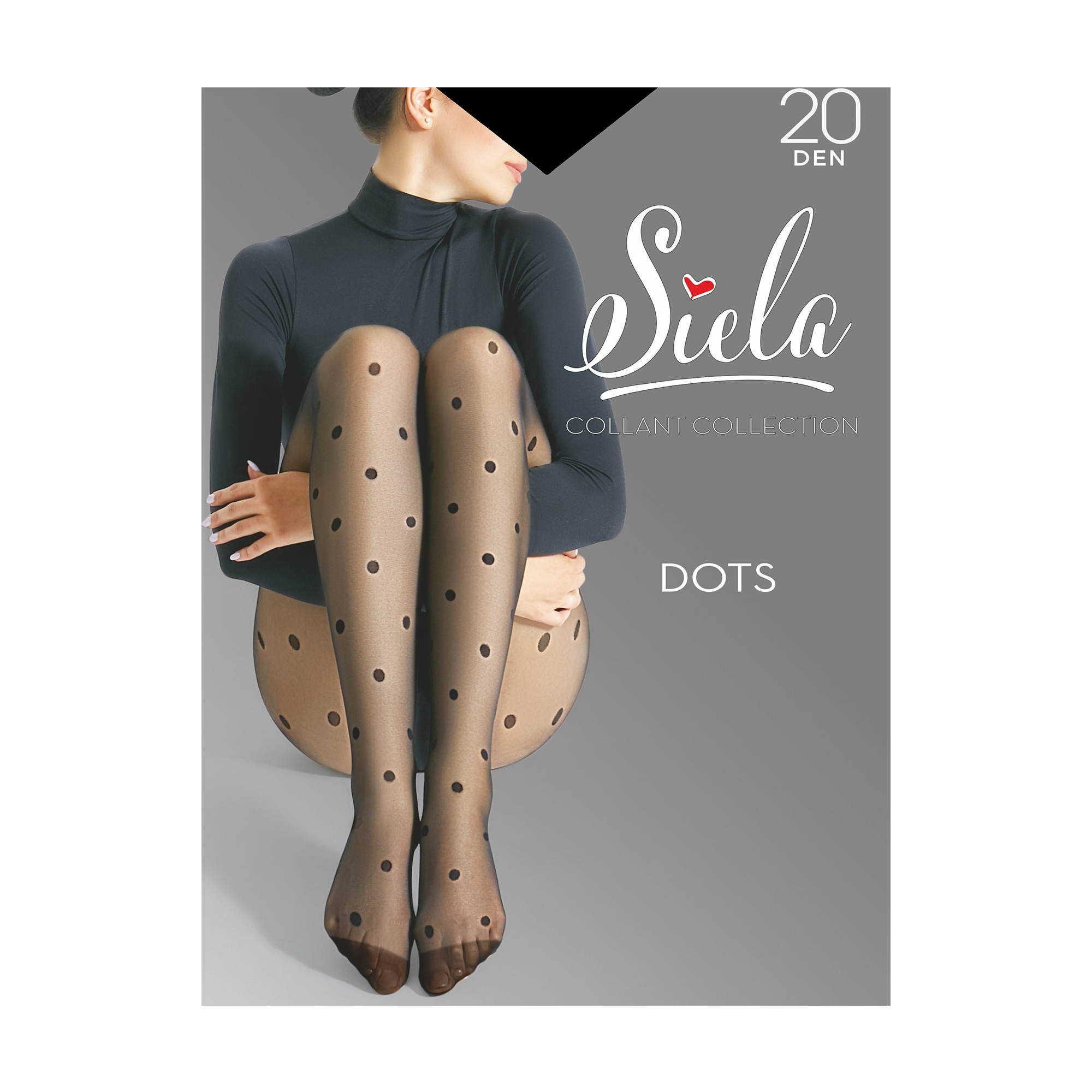 

Колготки жіночі Siela Dots, 20 DEN, Nero, розмір 2
