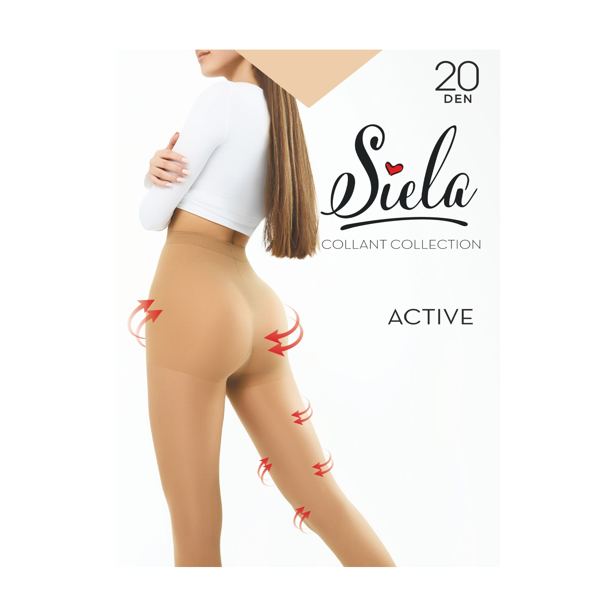 

Колготки жіночі Siela Active з шортиками, 20 DEN, Daino, розмір 2
