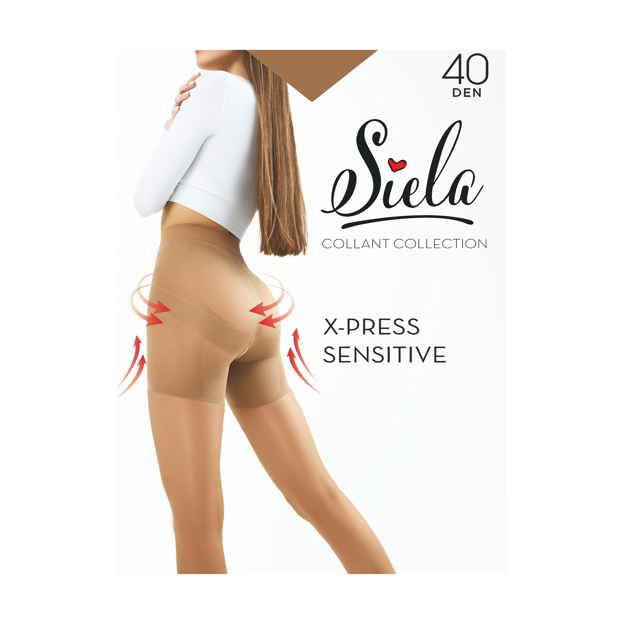 Колготки жіночі Siela X-Press Sensitive з коригувальними шортиками, 40 DEN, Caramel, розмір 3