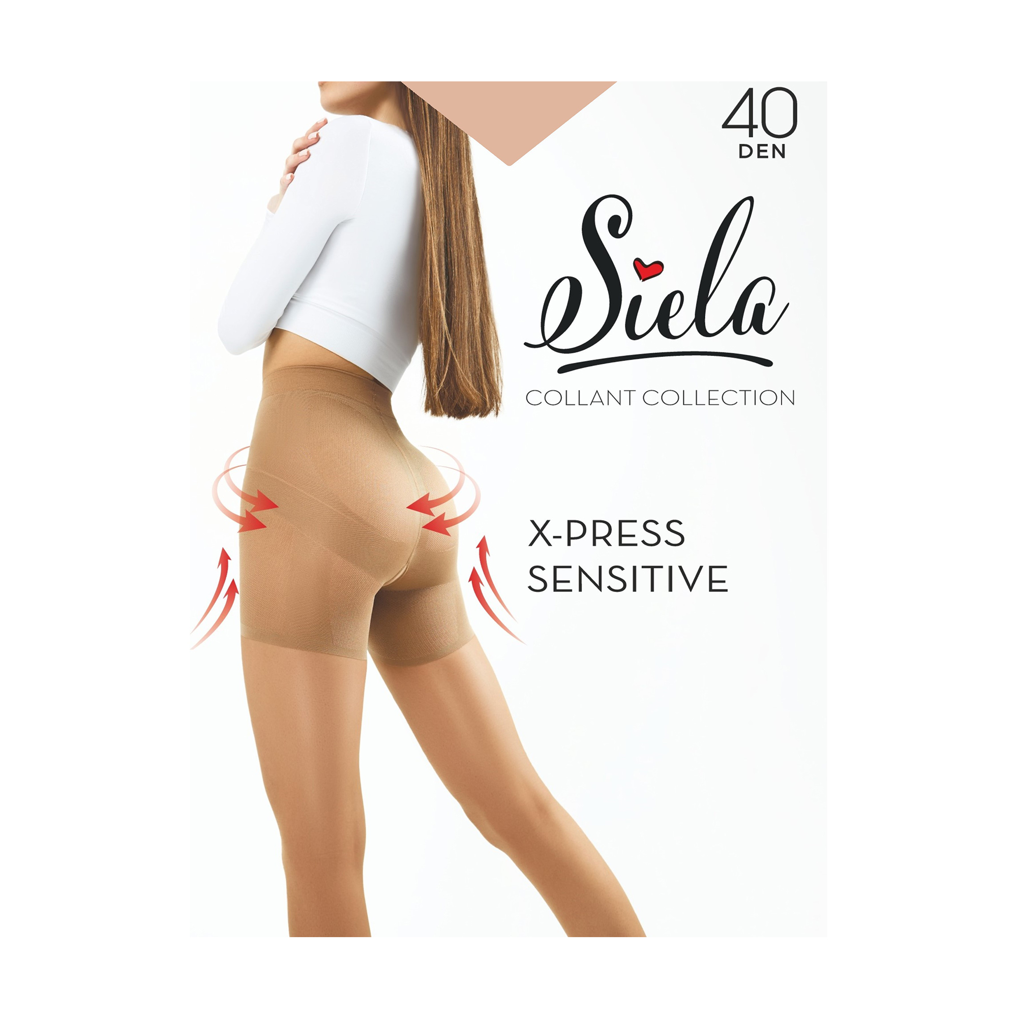 Колготки жіночі Siela X-Press Sensitive з коригувальними шортиками, 40 DEN, Daino, розмір 2