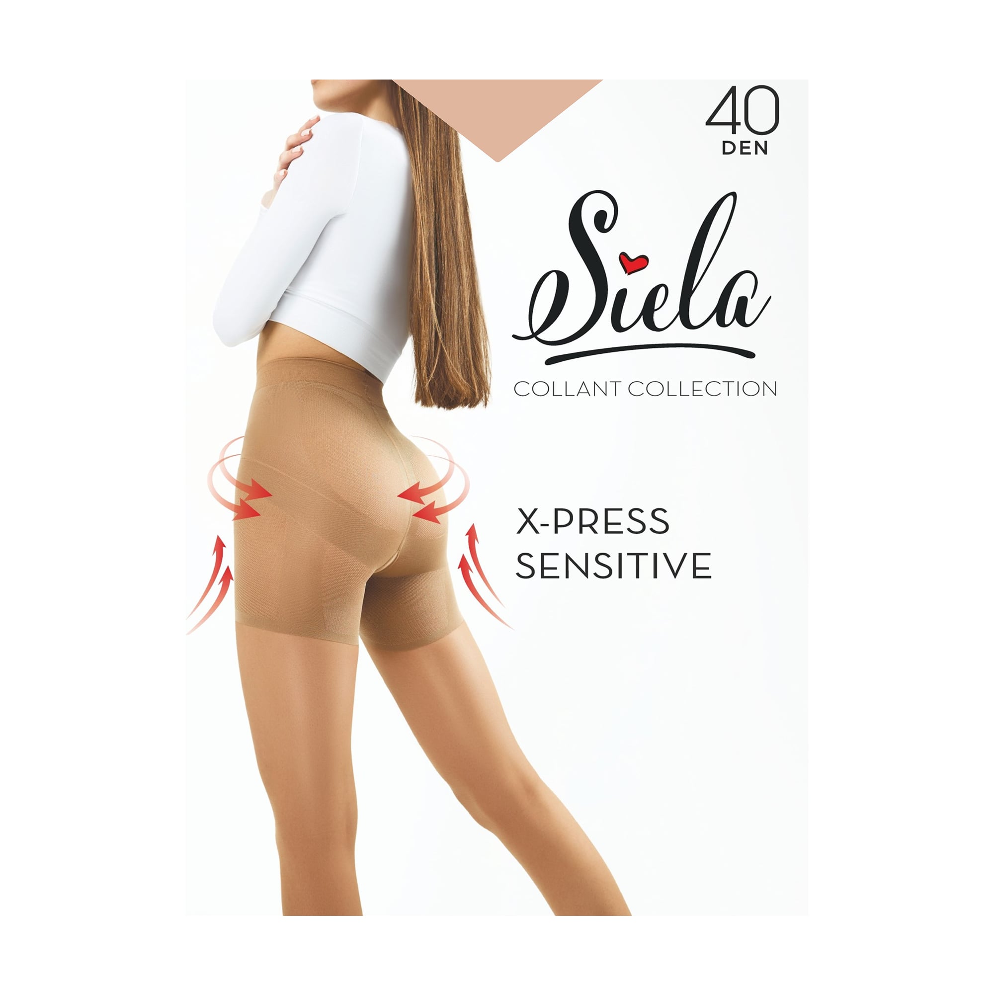 

Колготки жіночі Siela X-Press Sensitive з коригувальними шортиками, 40 DEN, Daino, розмір 3