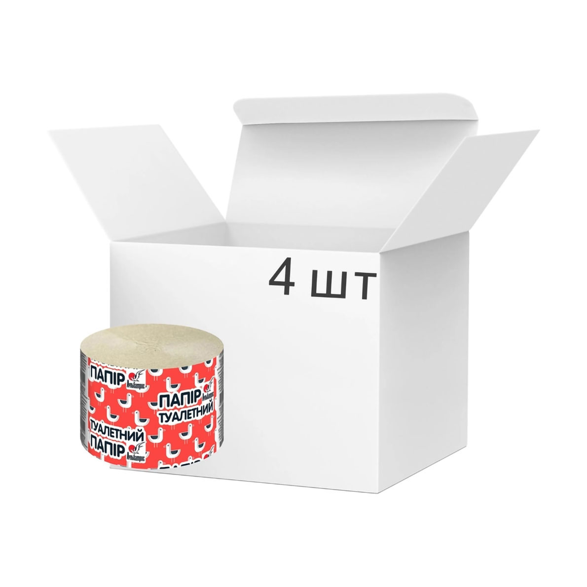 

Туалетний папір Альбатрос Джамбо макулатурний, 1-шаровий, 4 рулонів