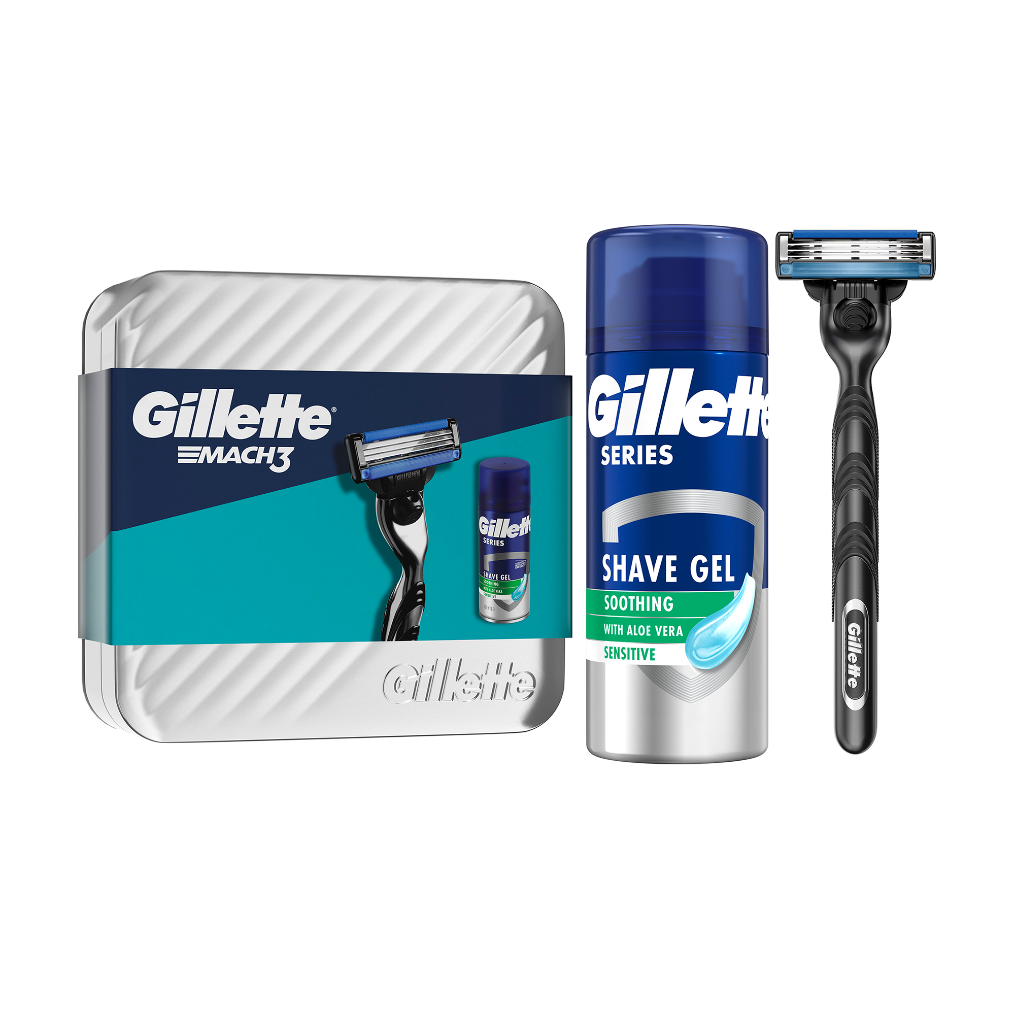 

Подарунковий набір чоловічий Gillette Mach 3 (станок + змінний картридж, 1 шт + гель для гоління, 75 мл)