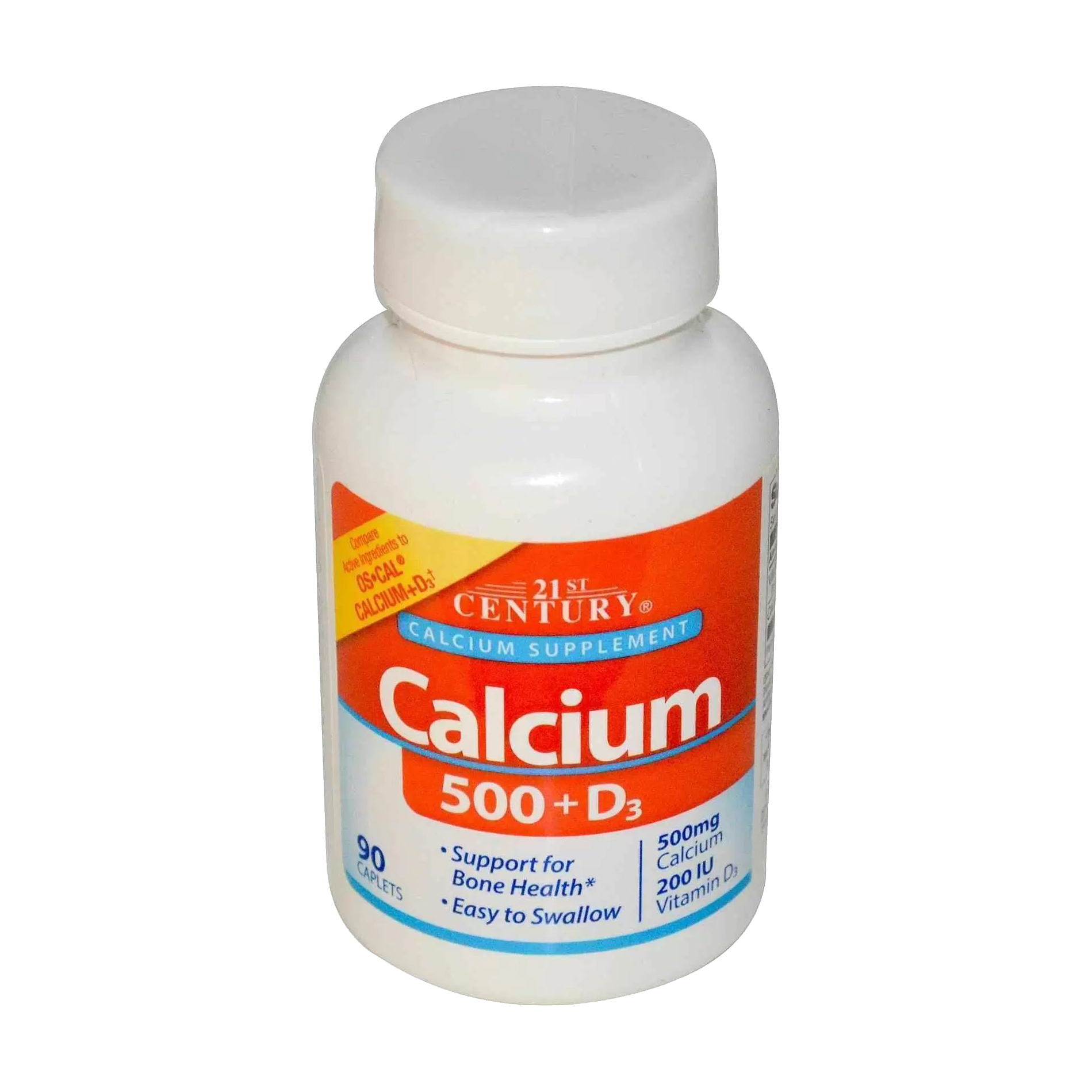 

Кальцій та вітамін Д3 21st Century Calcium 500 + D3, 90 капсул