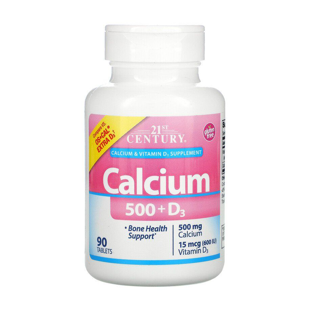 

Кальцій 21st Century Calcium 500 + D3, 15 мг, 90 таблеток