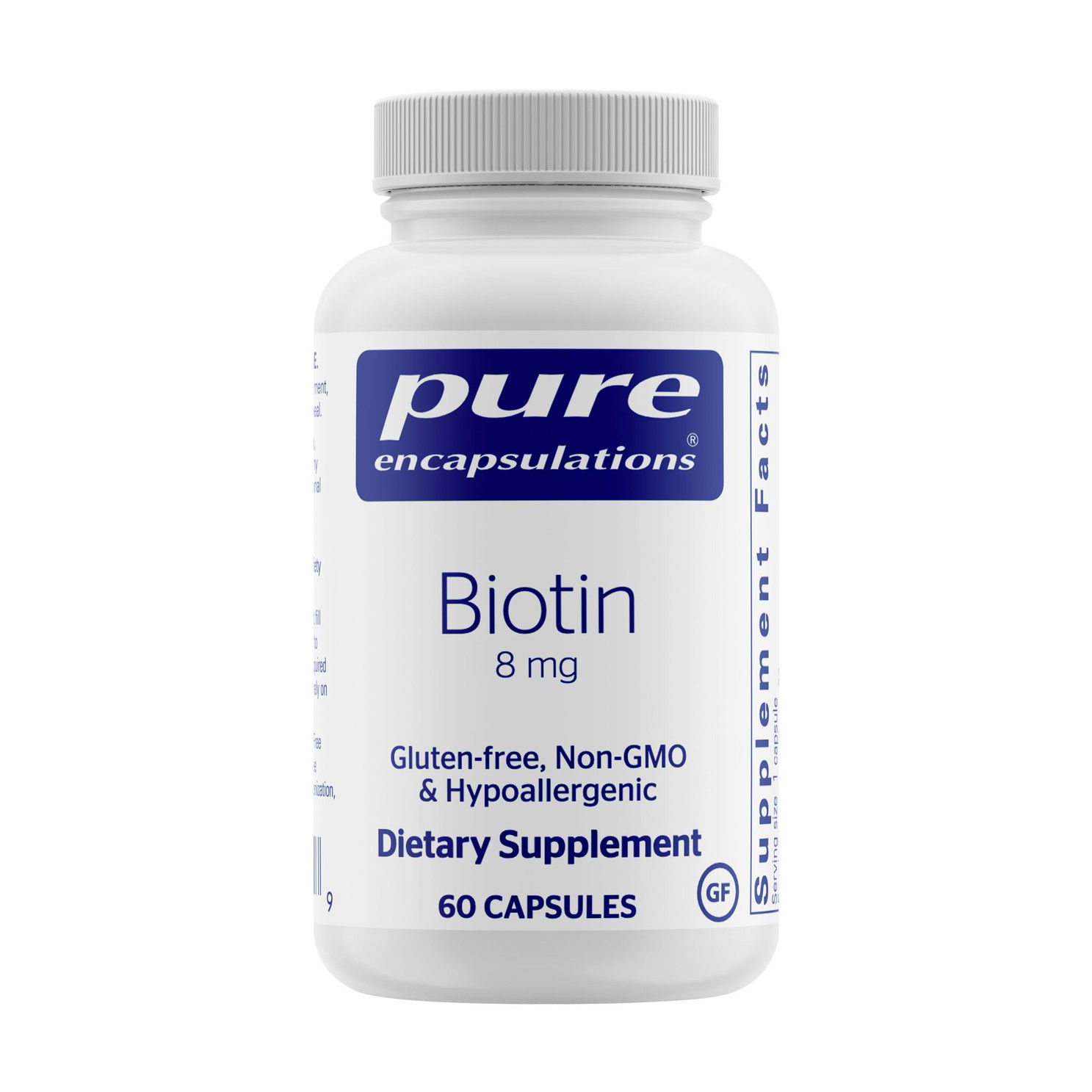 

Біотин Pure Encapsulations Biotin 8 мг, 60 капсул