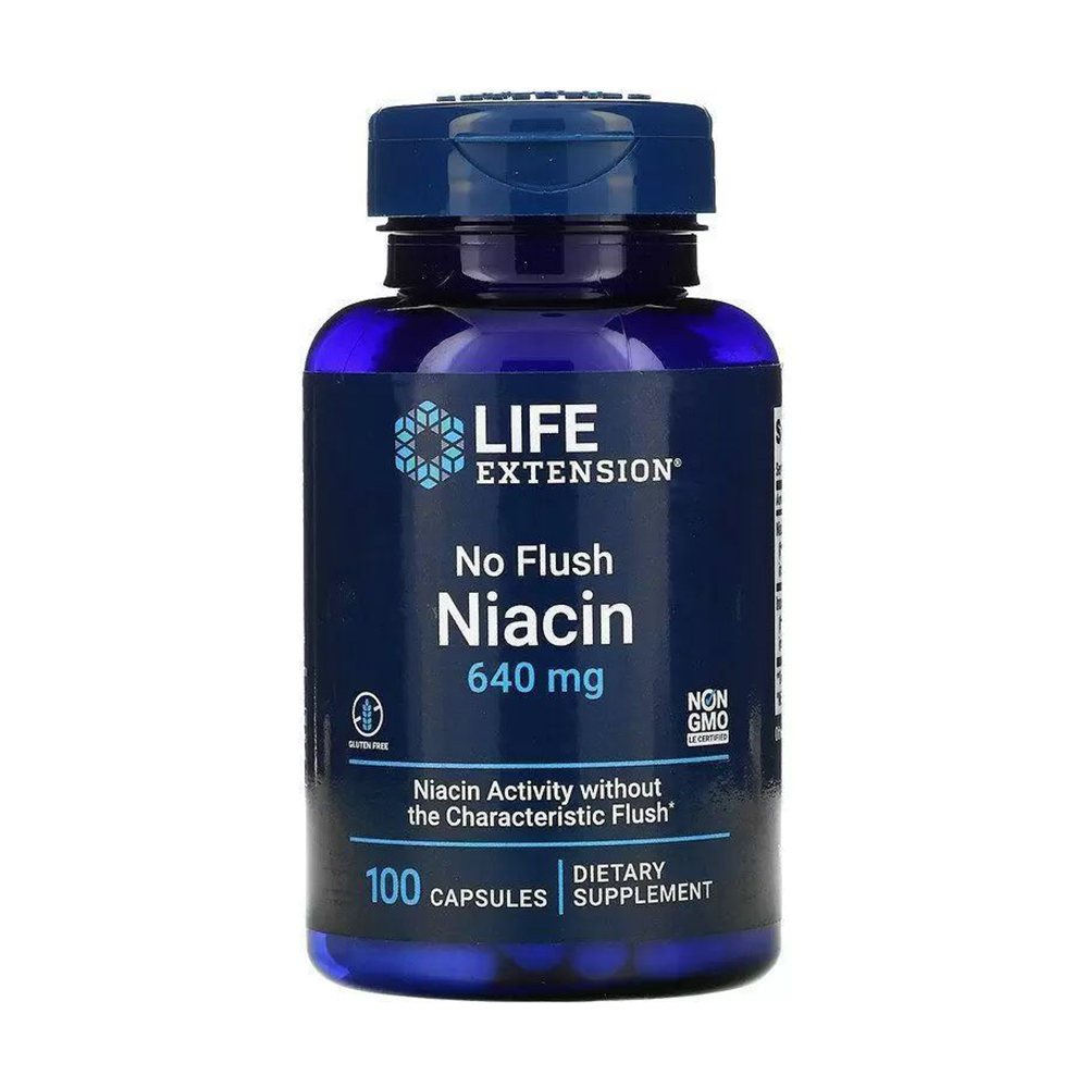 

Ніацин Life Extension No Flush Niacin 640 мг, 100 капсул