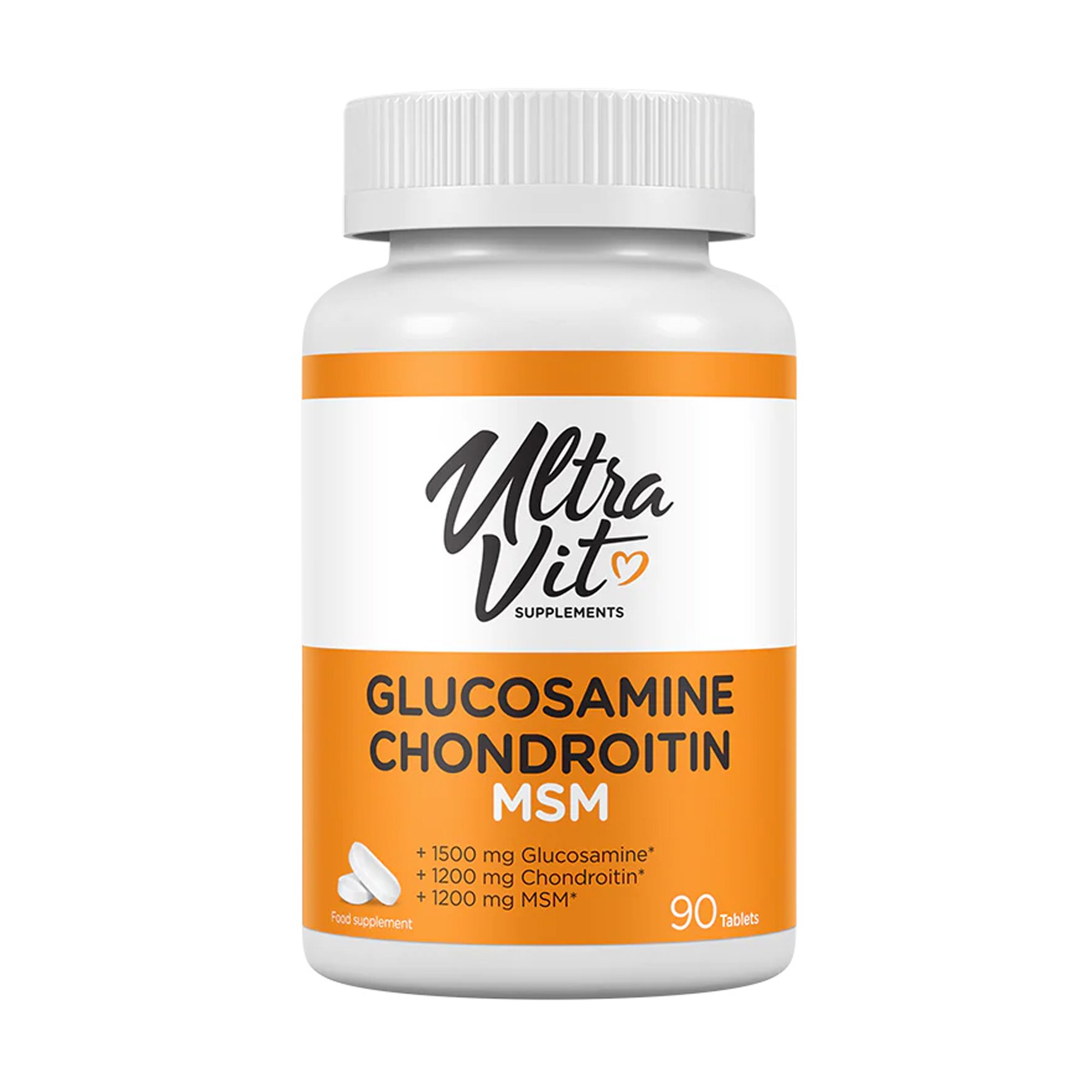

Глюкозамін, хондроїтин і МСМ UltraVit Glucosamine Chondroitin MSM, 90 таблеток