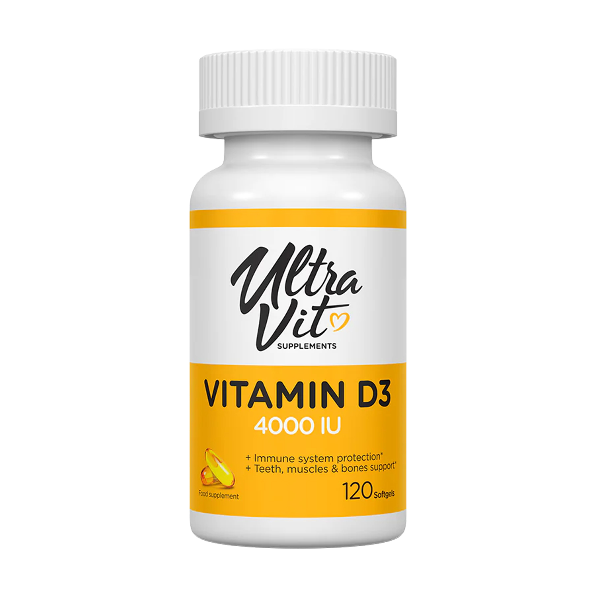 

Вітамін Д3 UltraVit Vitamin D3, 4000 МО, 120 желатинових капсул