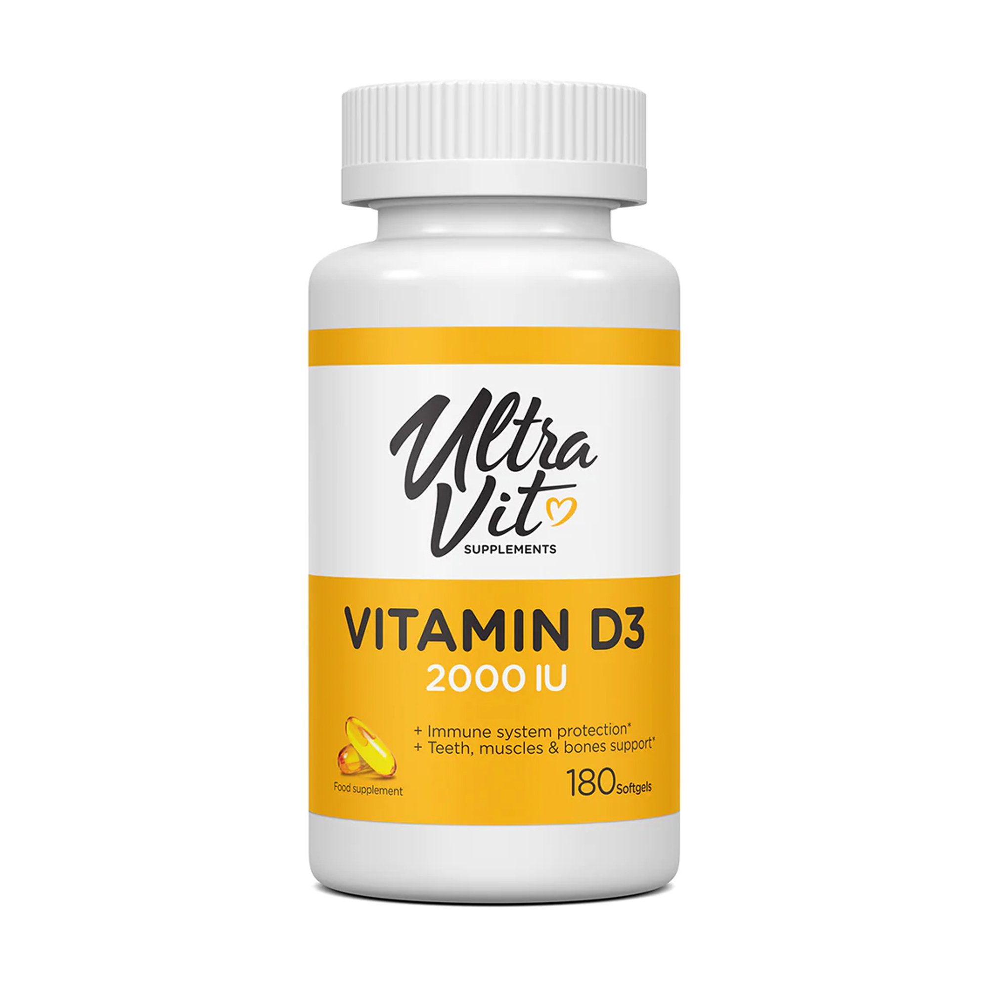 

Вітамін Д3 UltraVit Vitamin D3, 2000 МО, 180 желатинових капсул