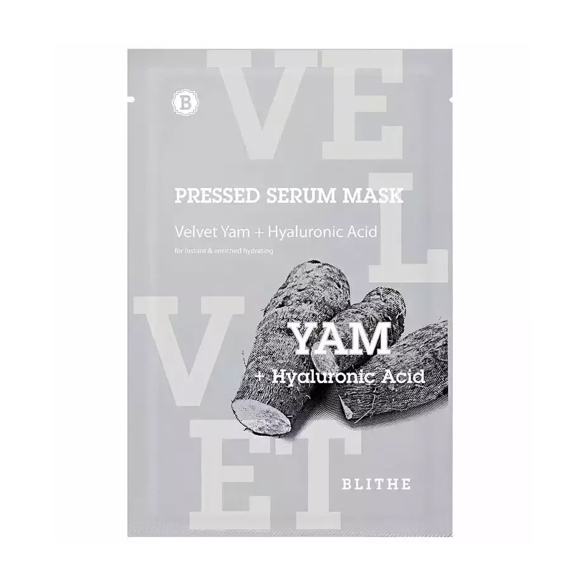 

Зволожувальна тканинна маска для обличчя Blithe Pressed Serum Mask Velvet Yam Sheet Mask, 20 мл