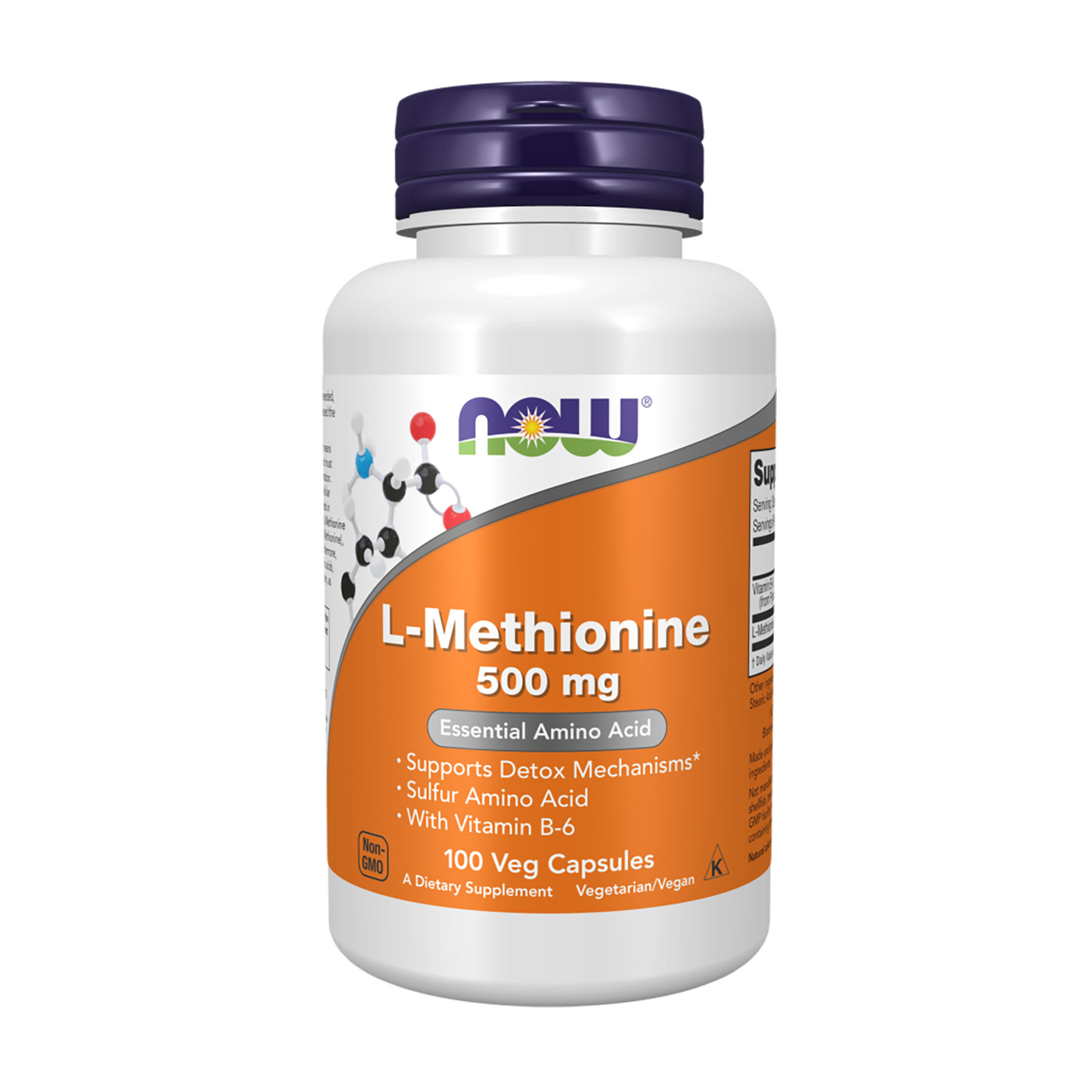 

L-Метіонін NOW foods L-Methionine 500 мг, 100 капсул