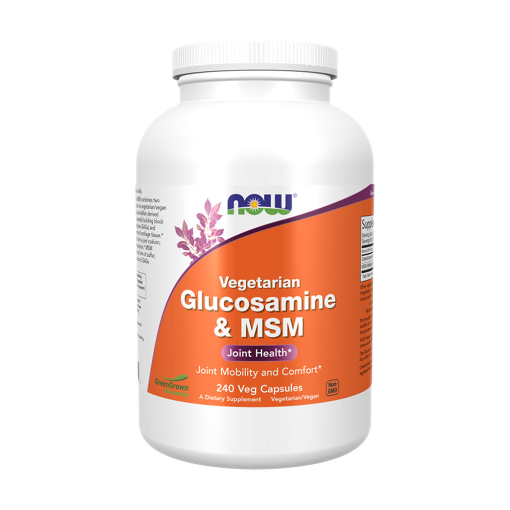 

Глюкозамін & МСМ NOW foods Vegetarian Glucosamine & MSM, 240 вегетаріанських капсул