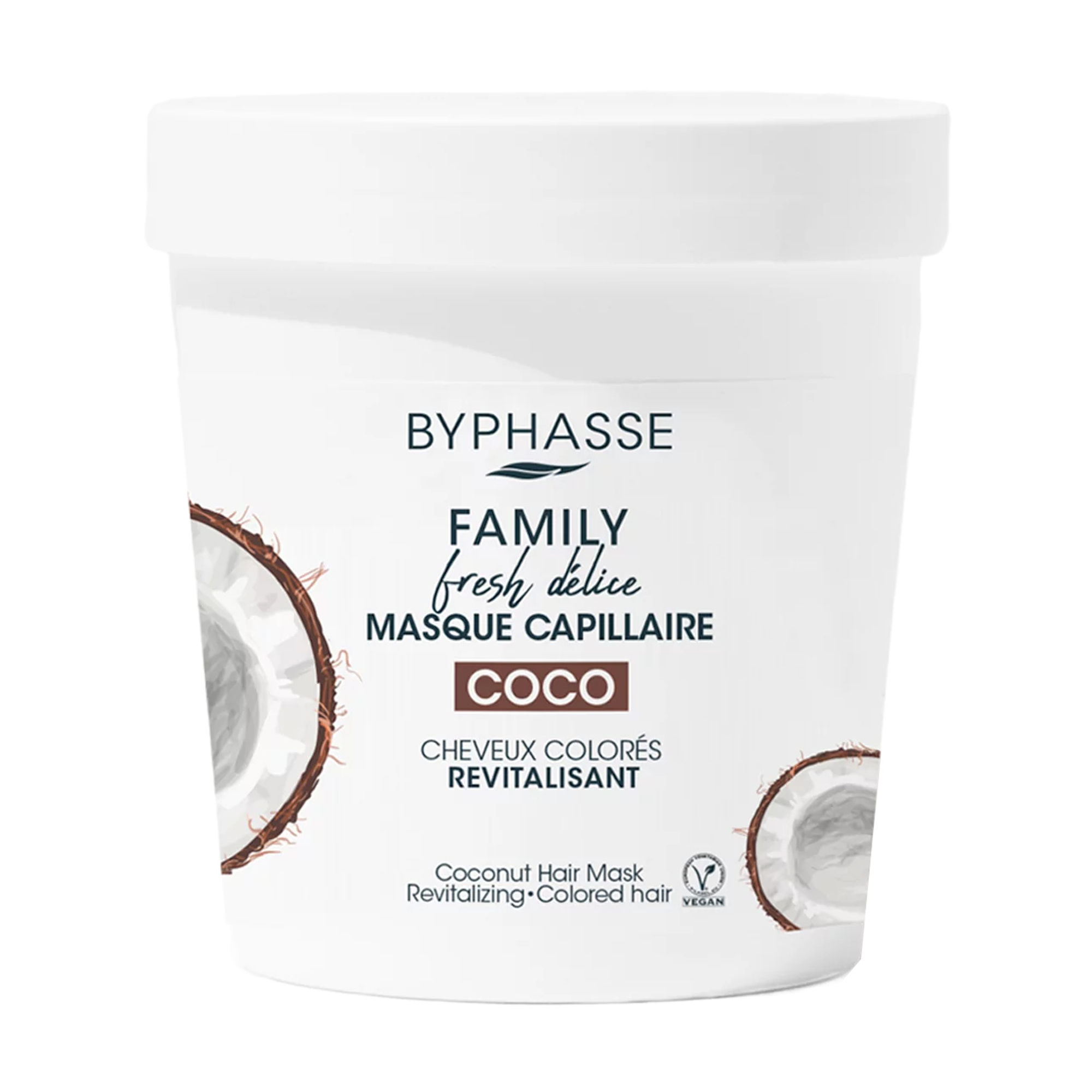 

Маска Byphasse Family Fresh Delice для фарбованого волосся, з кокосом, 250 мл