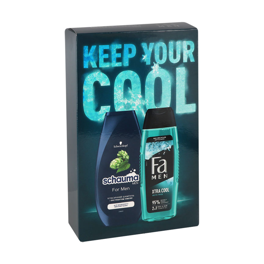 

Уцінка! Подарунковий набір Schauma & Fa для чоловіків (шампунь, 250 мл + гель для душу Fa Men Xtra Cool, 250 мл)