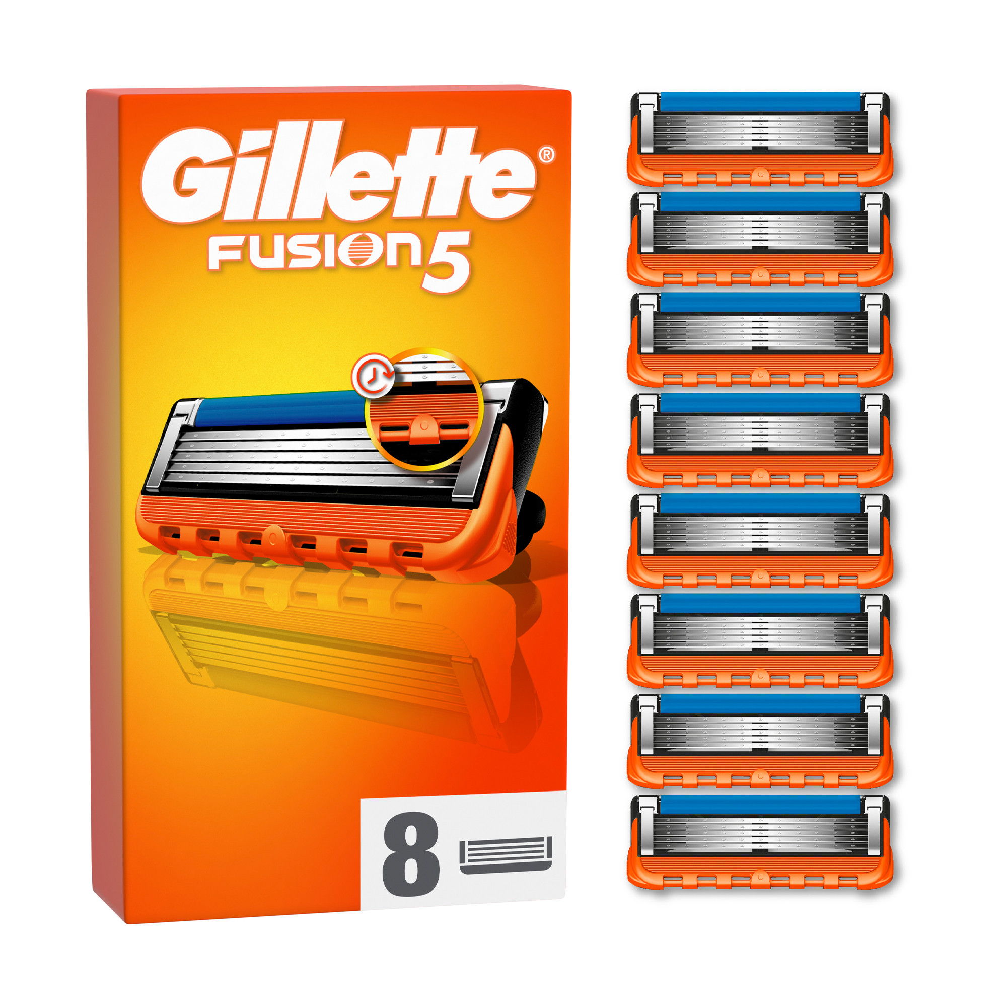 

Змінні картриджі для гоління чоловічі (леза) Gillette Fusion5, 8 шт
