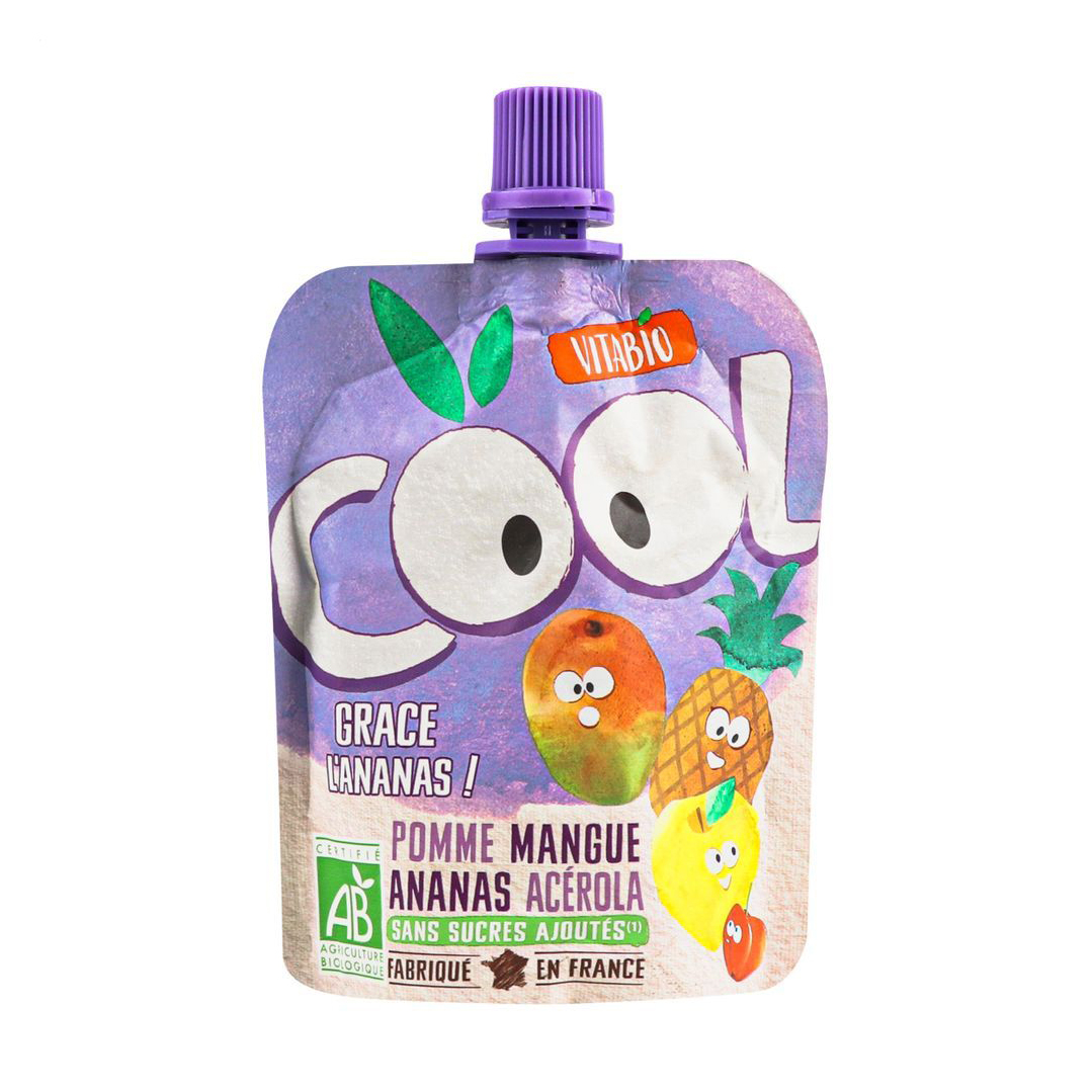 

Дитячий напій Vitabio Cool Fruits з яблуком, манго та ананасом, 90 г