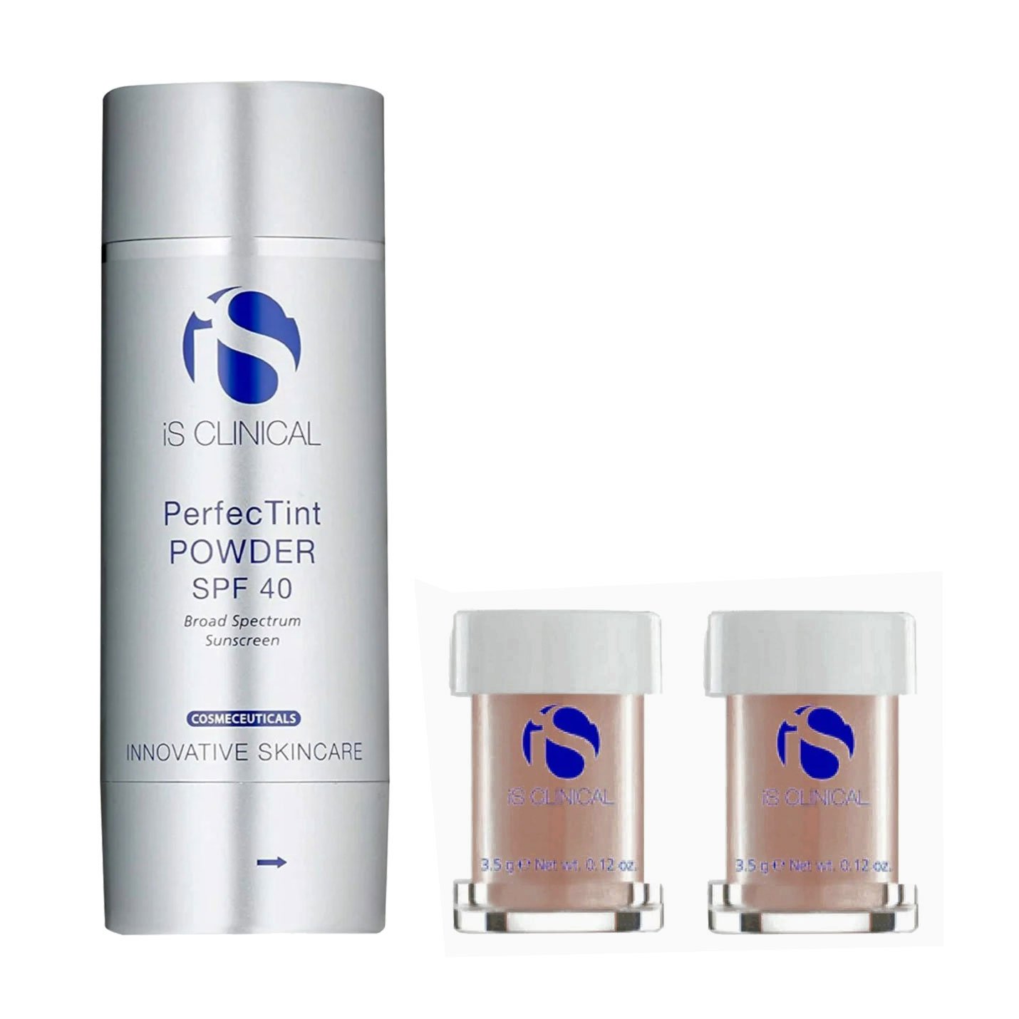 

Сонцезахисна пудра для обличчя iS Clinical PerfecTint Powder, SPF 40, Deep (змінний катридж, 2*3.5 г + пензель)