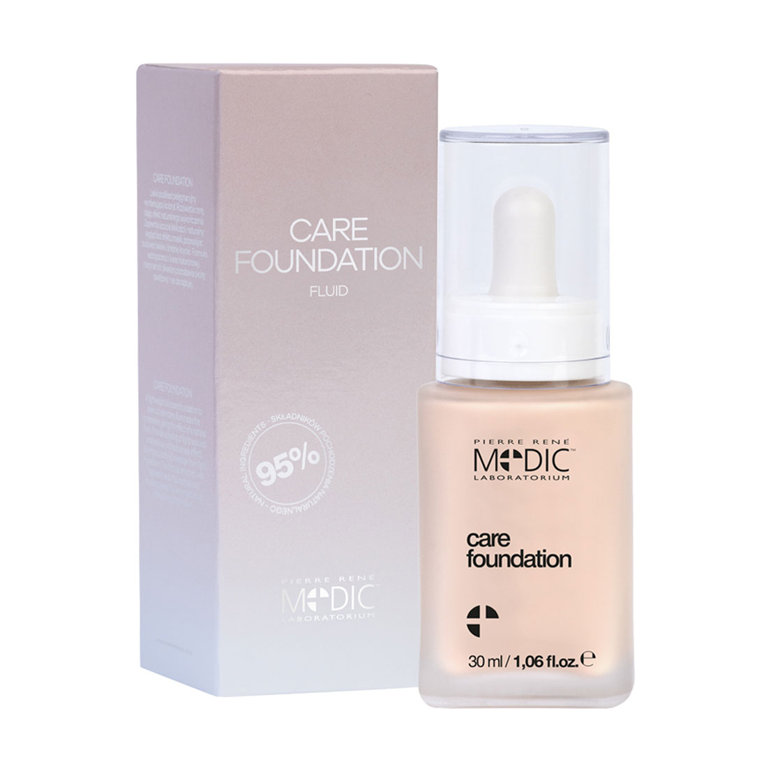 

Уцінка! Тональний флюїд для обличчя Pierre Rene Medic Laboratorium Care Foundation, 01, 30 мл