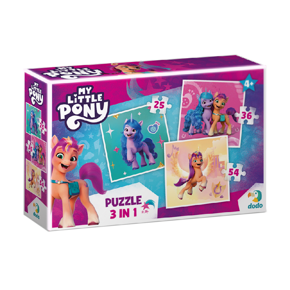 

Пазли DoDo My Little Pony 3в1 Іззі та Санні, 25-36-54 елементи, від 4 років (200385)