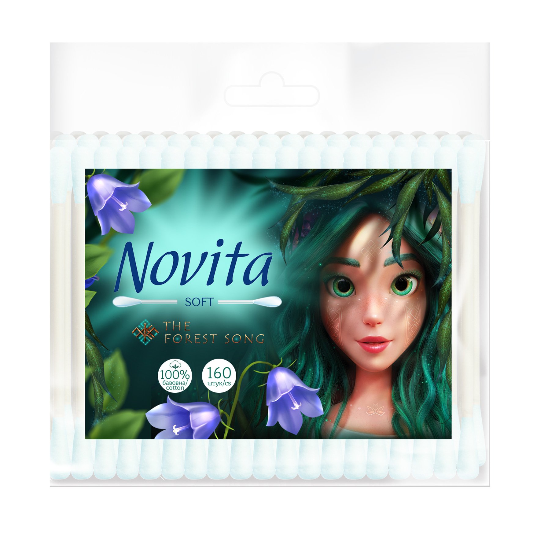 

Ватні палички Novita Soft Mavka в поліетиленовому пакеті, 160 шт