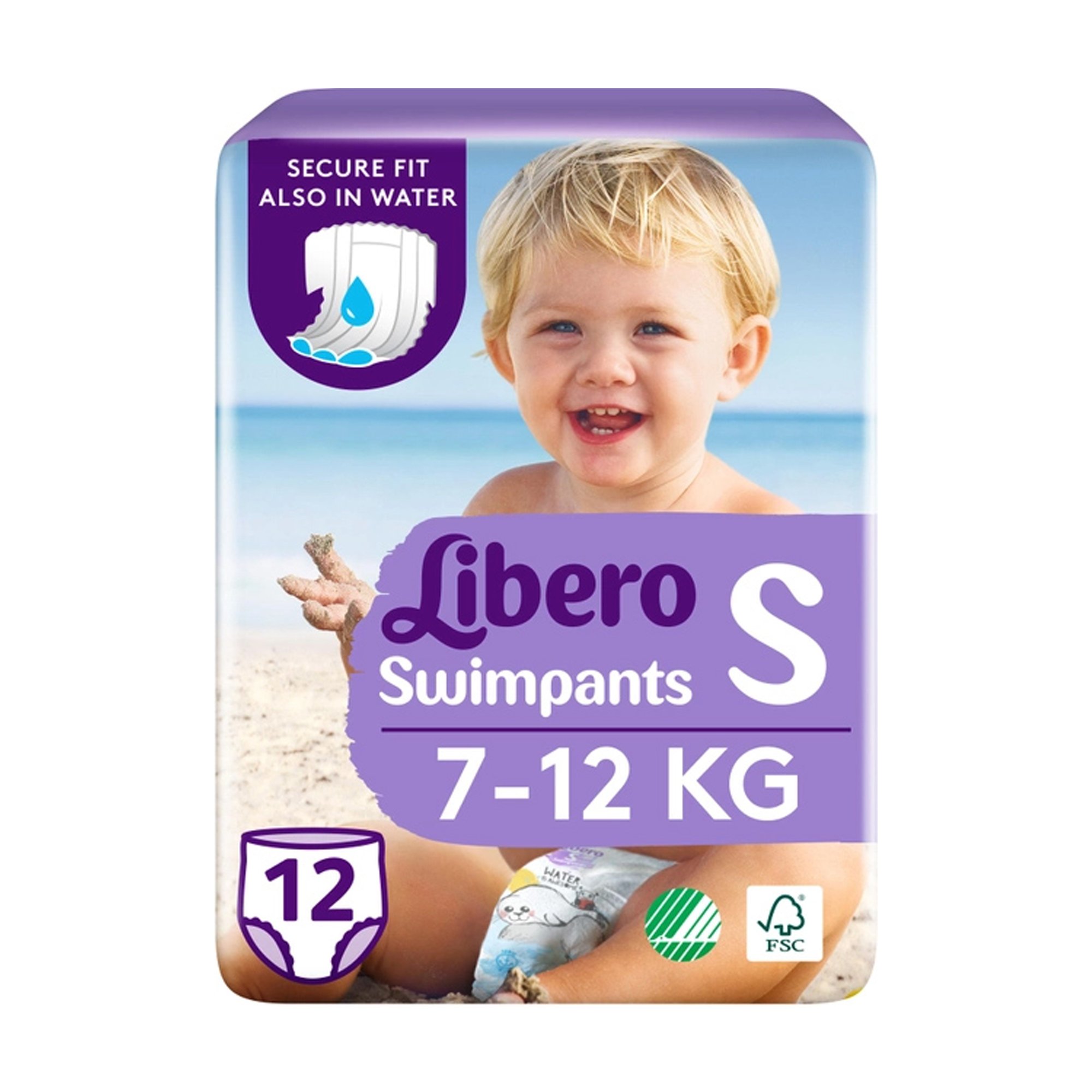

Уцінка! Підгузки-трусики для плавання Libero Swimpants Small розмір S (7-12 кг), 12 шт
