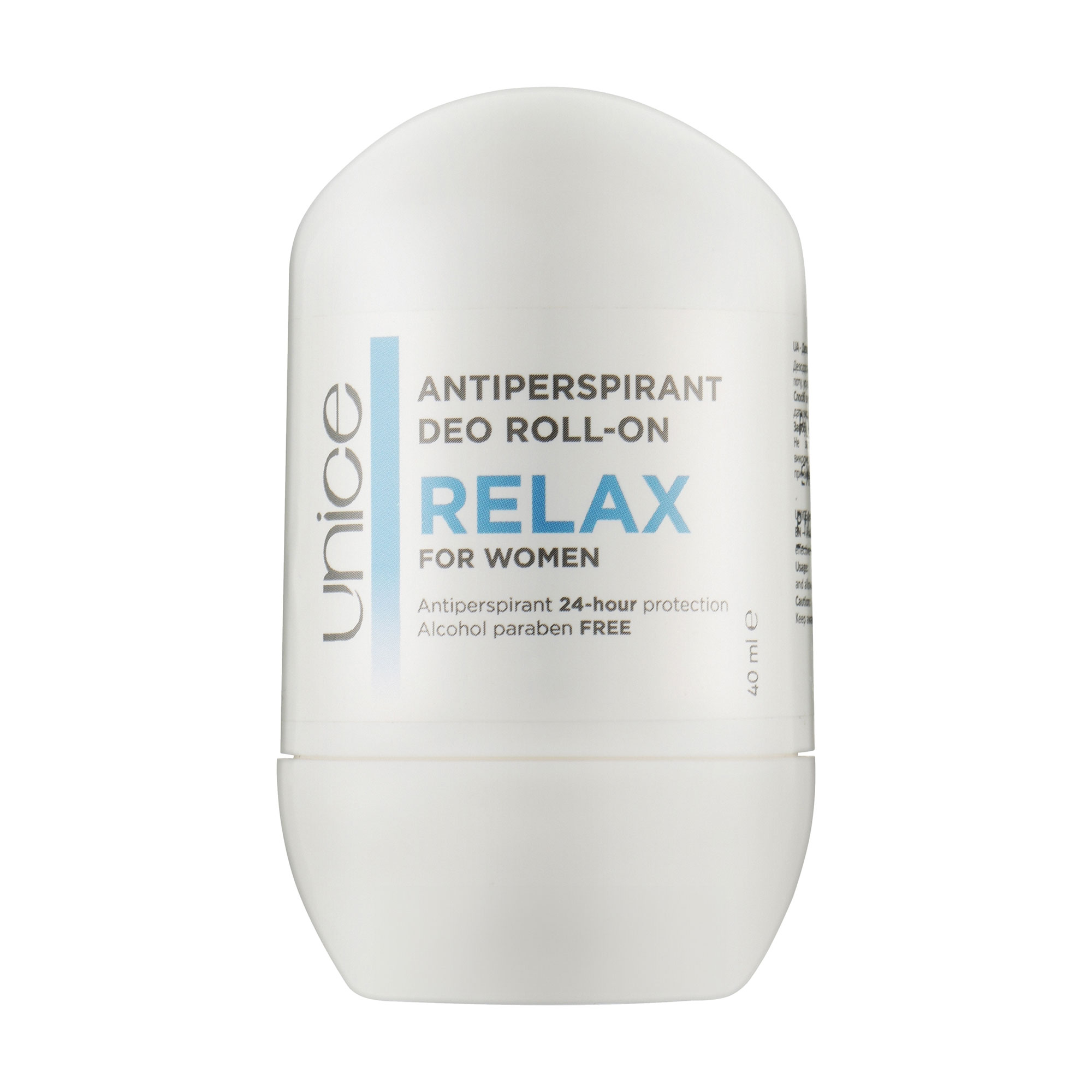 Акція на Кульковий дезодорант-антиперспірант Unice Relax Antiperspirant Deo Roll-On жіночий, 40 мл від Eva