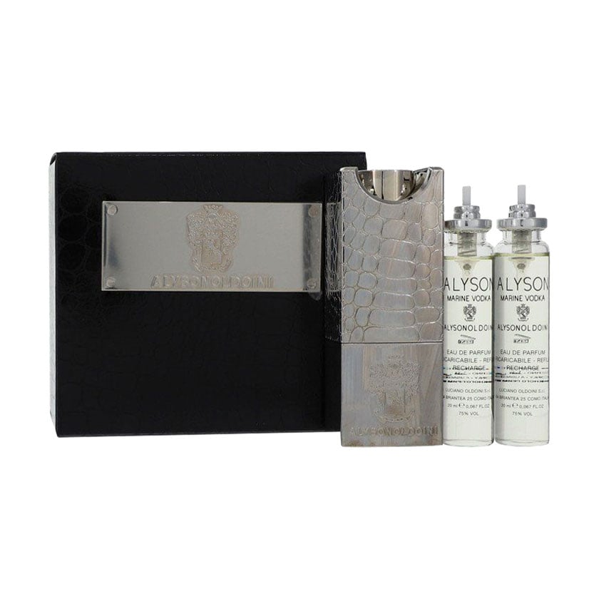 

Парфумований набір чоловічий Alysonoldoini Marine Vodka (парфумована вода, 3*20 мл + чохол)