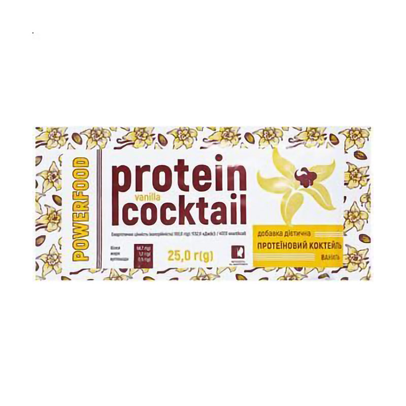 

Протеїновий коктейль Краса та здоров'я Powerfood в порошку, зі смаком ванілі, 25 г