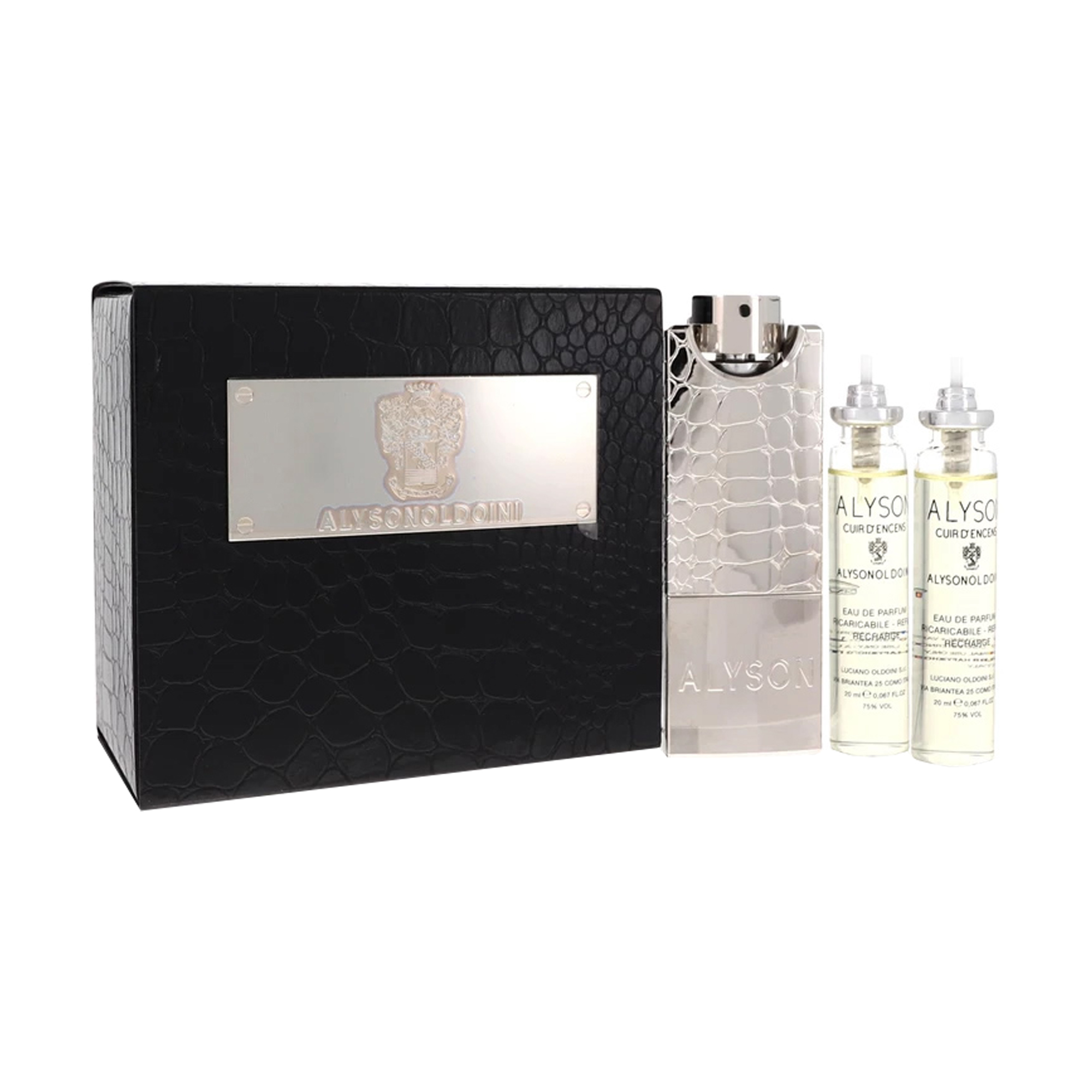 

Уцінка! Парфумований набір чоловічий Alysonoldoini Cuir D'Encens (парфумована вода, 3*20 мл + чохол)