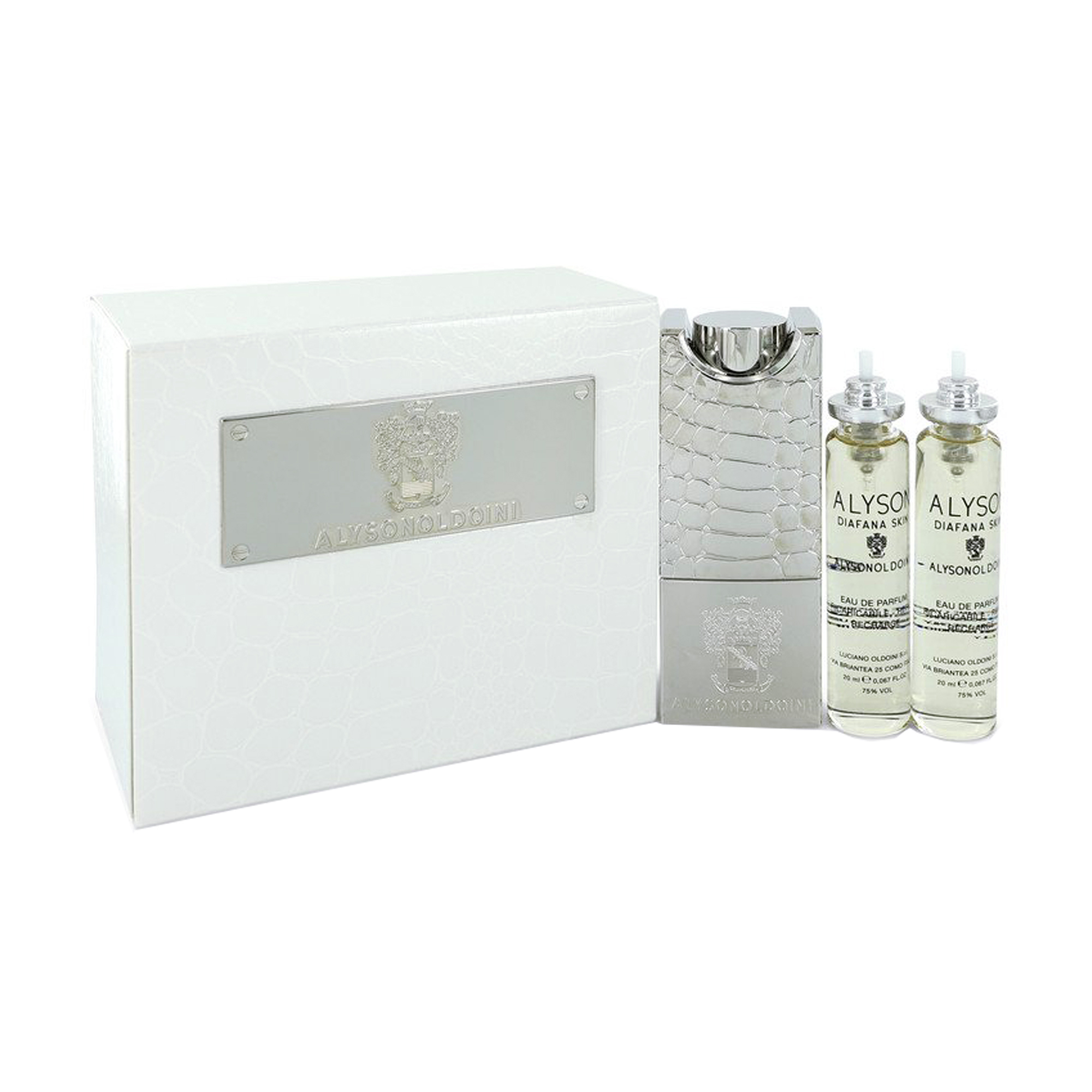 

Парфумований набір жіночий Alysonoldoini Diafana Skin (парфумована вода, 3*20 мл + чохол)