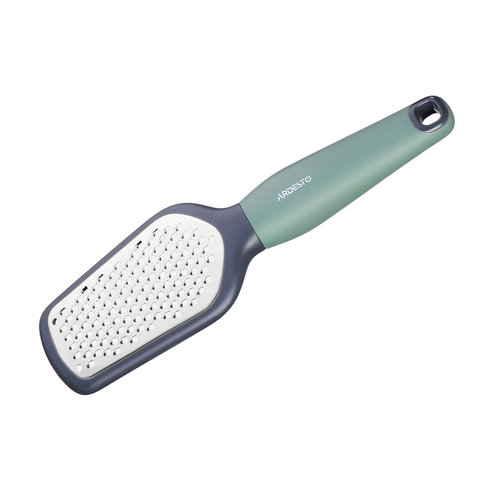 

Терка Ardesto Gemini з неіржавної сталі та сіро-зеленою пластиковою ручкою (AR2113PG)