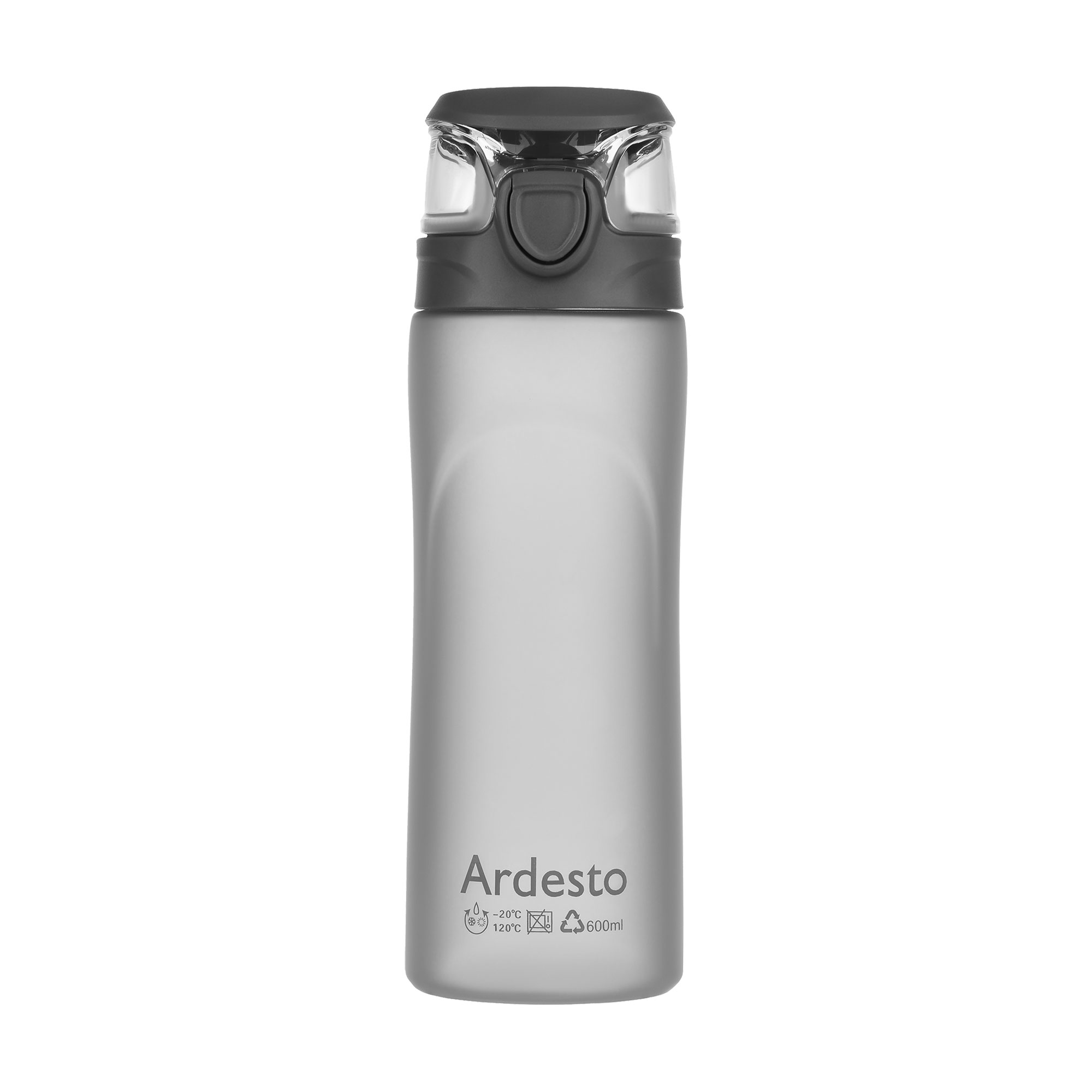 

Пляшка для води Ardesto пластикова, сіра, 600 мл (AR2205PGY)