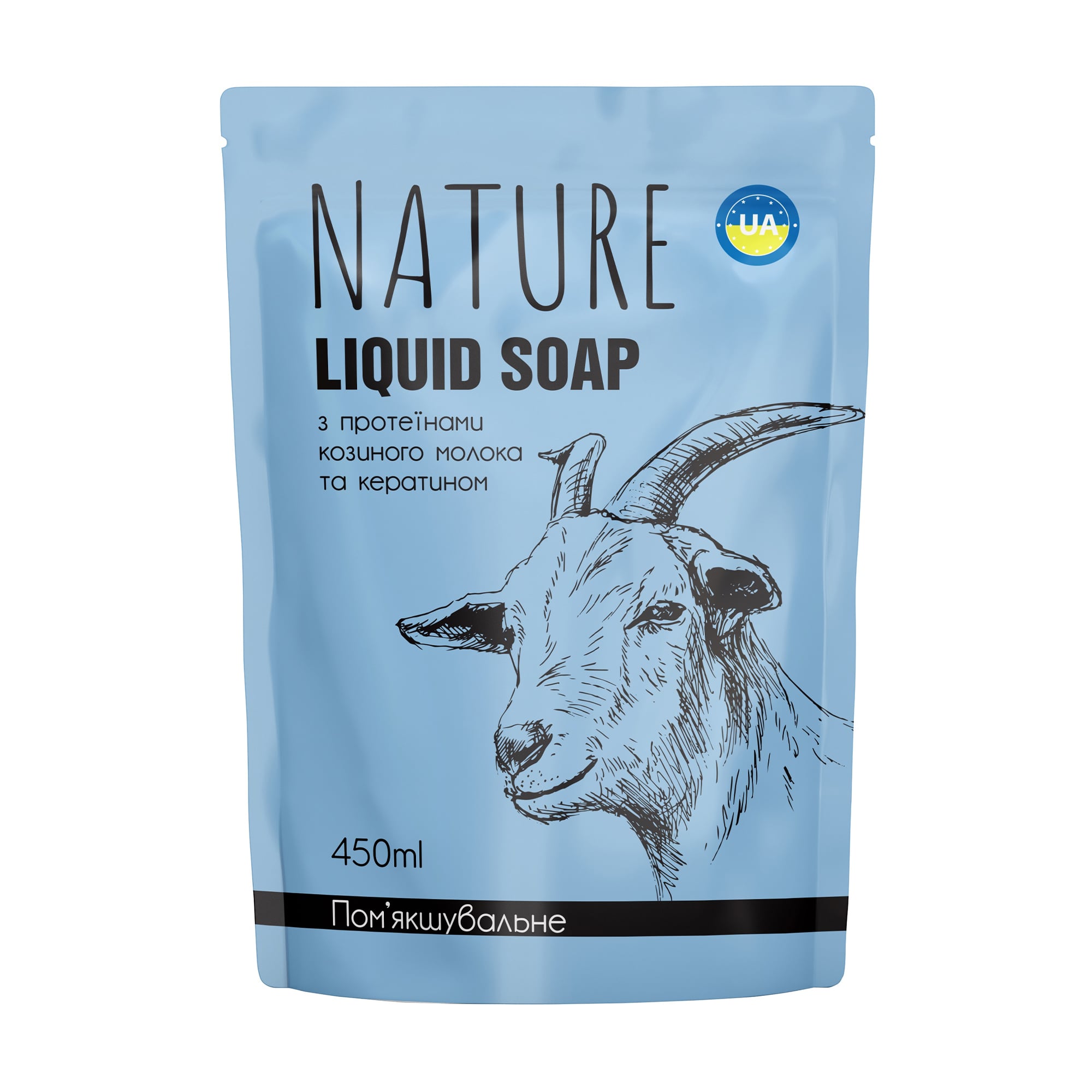 

Пом'якшувальне рідке мило Bioton Cosmetics Nature Liquid Soap з протеїнами козиного молока та кератином, 450 мл