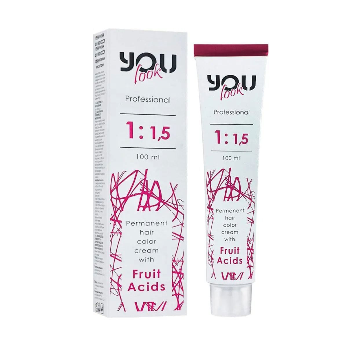 

Перманентна крем-фарба для волосся You Look Professional 1:1.5, 9.44 Дуже світлий блондин інтенсивно-мідний, 100 мл