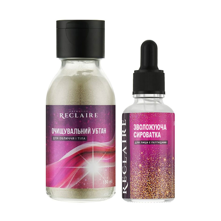 

Уцінка! Набір для обличчя Reclaire (убтан, 150 мл + сироватка, 30 мл)