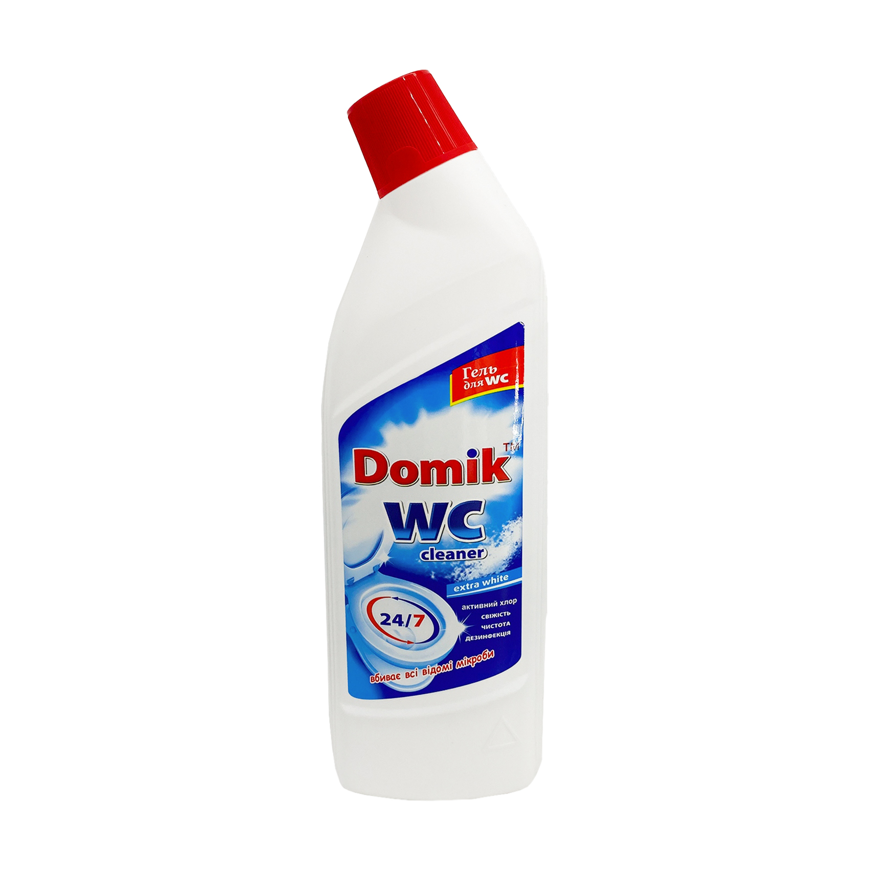

Уцінка! Гель для туалету Domik Expert WC Cleaner Extra White Активний хлор, 1 л
