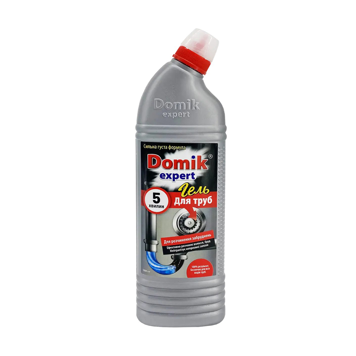

Уцінка! Гель для прочистки всіх видів труб Domik Expert, 1 л