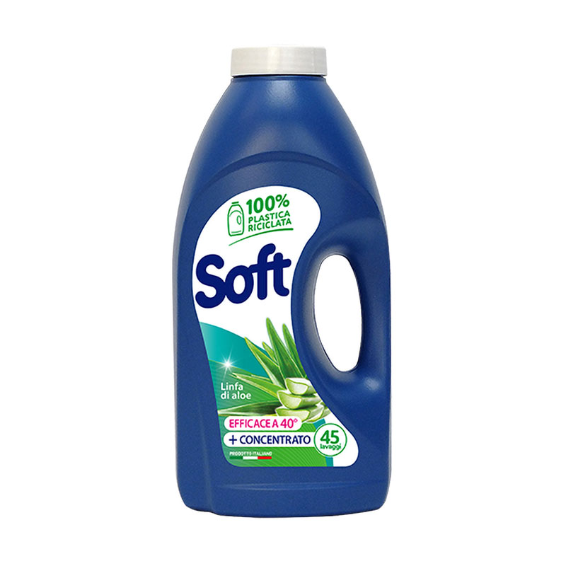 

Гель для прання Soft Linfa di Aloe на основі натурального мила, 45 циклів прання, 2.25 л