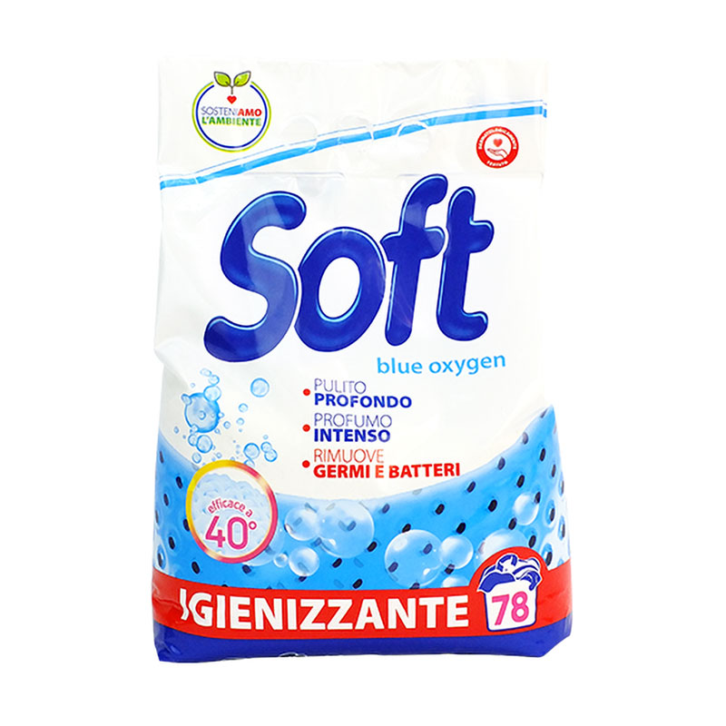 

Універсальний пральний порошок Soft Blue Oxygen з активним киснем, 78 циклів прання, 3.9 кг