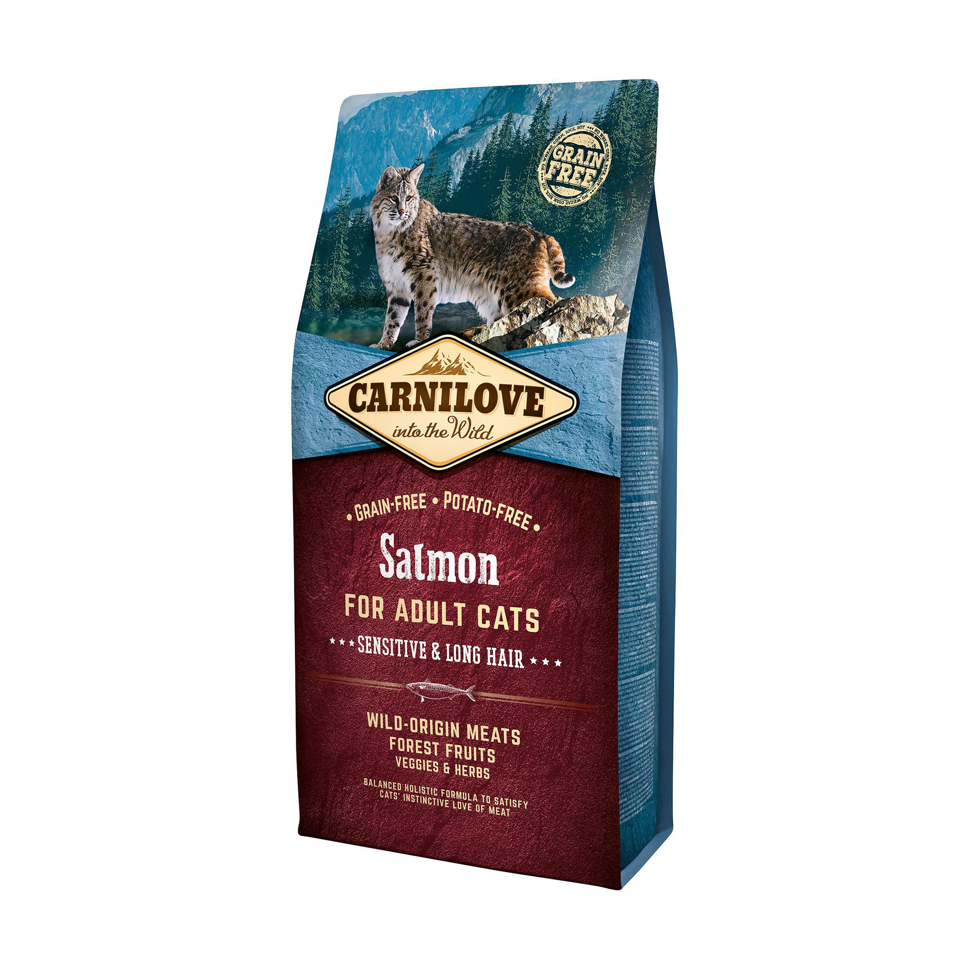 

Сухий корм для кішок з чутливим травленням Carnilove Cat Sensitive & Long Hair з лососем, 6 кг