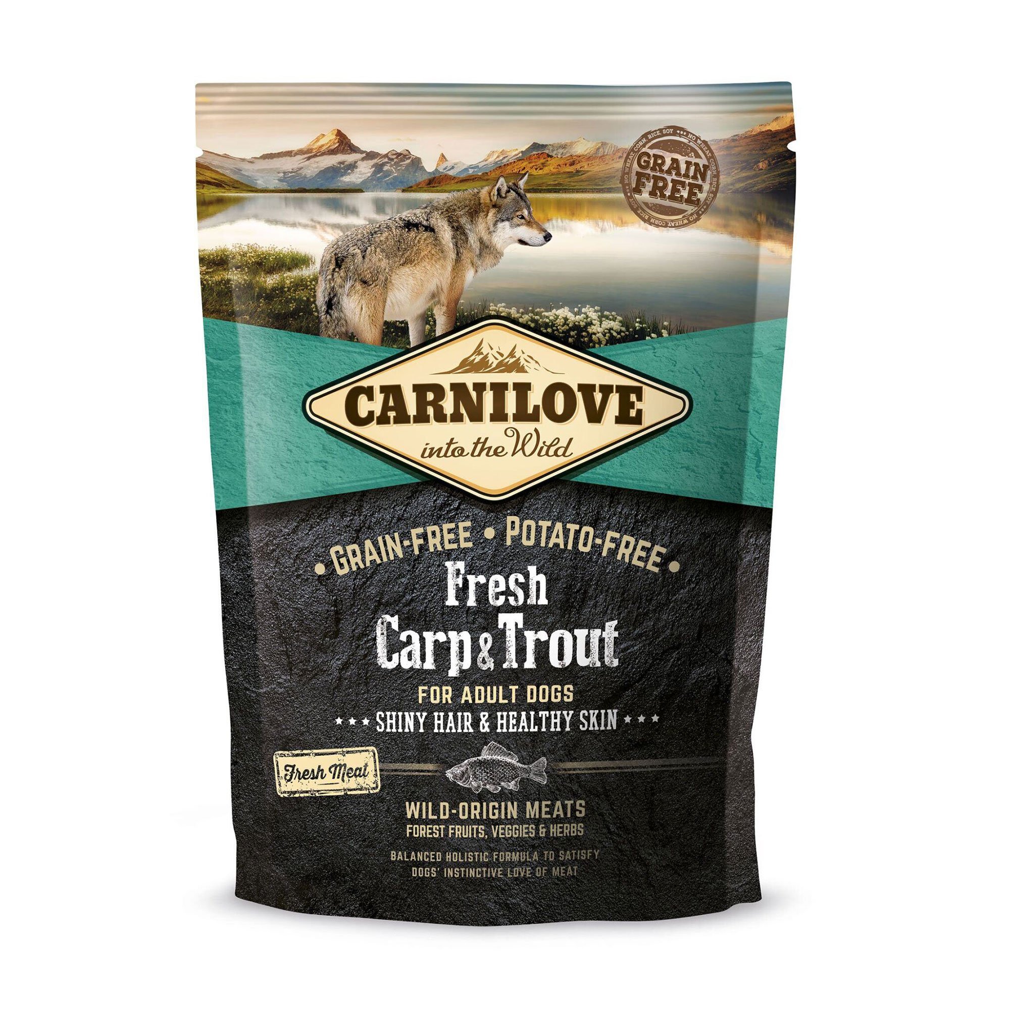 

Сухий корм для дорослих собак всіх порід Carnilove Fresh Carp & Trout з коропом та фореллю, 1.5 кг