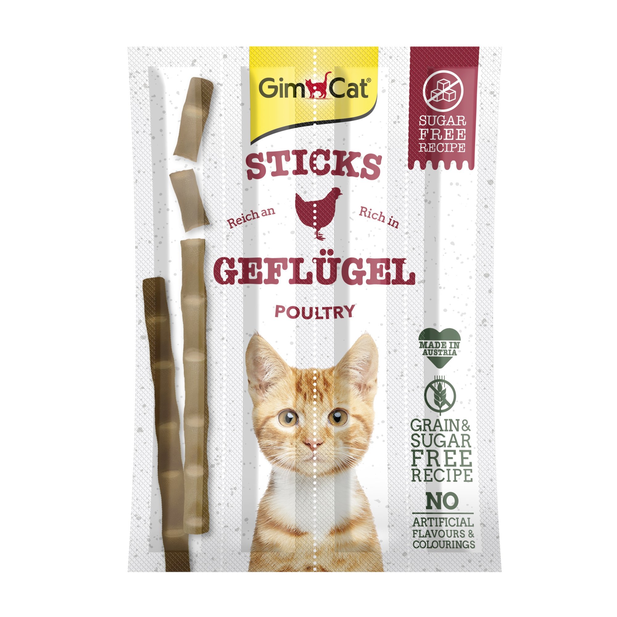 

Ласощі для кішок GimCat Sticks М'ясні палички з м'ясом птахів, 4*5 г