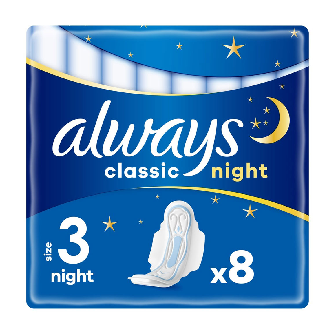 

Гігієнічні прокладки Always Classic Night розмір 3, 8 шт