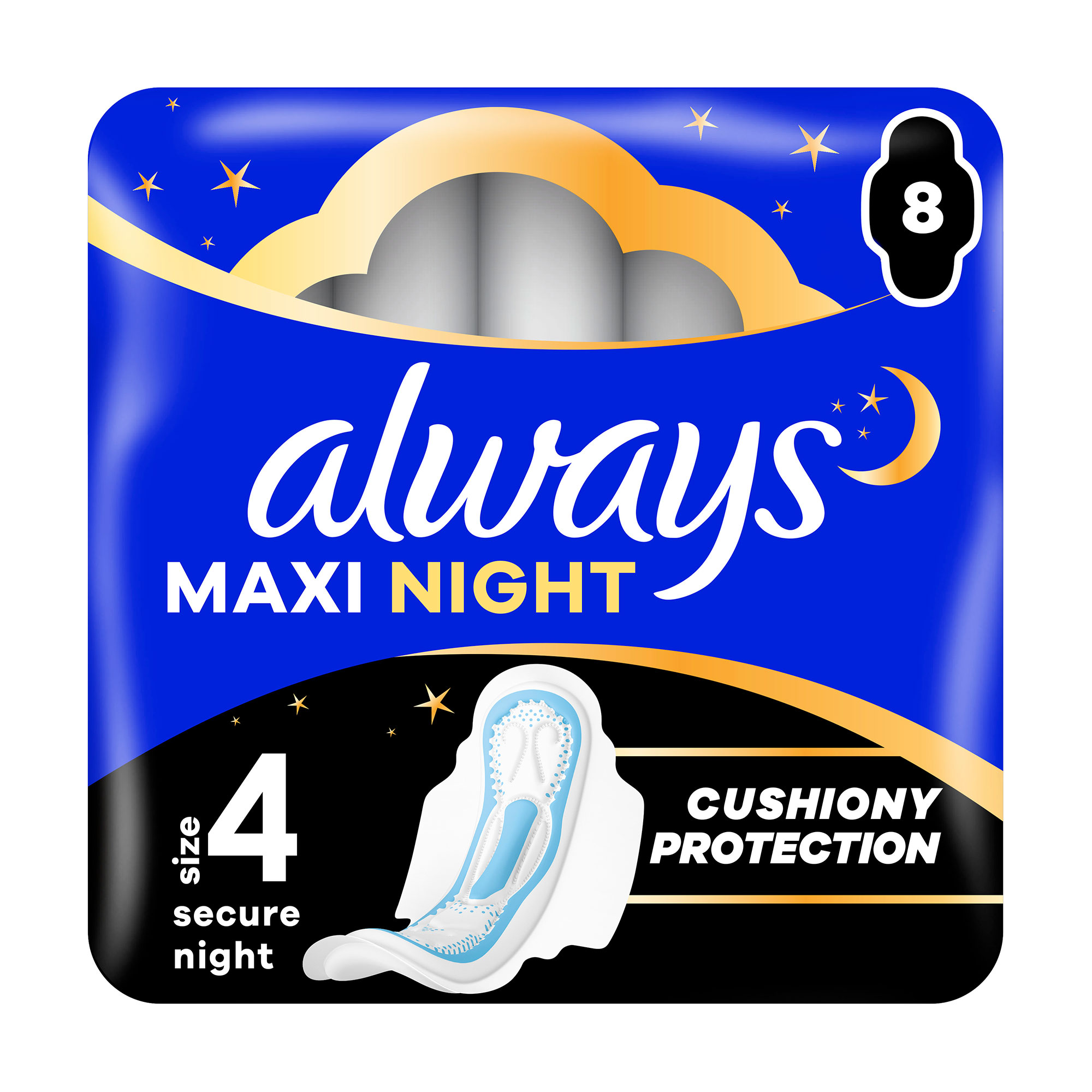 Гігієнічні прокладки Always Maxi Secure Night розмір 4, 8 шт