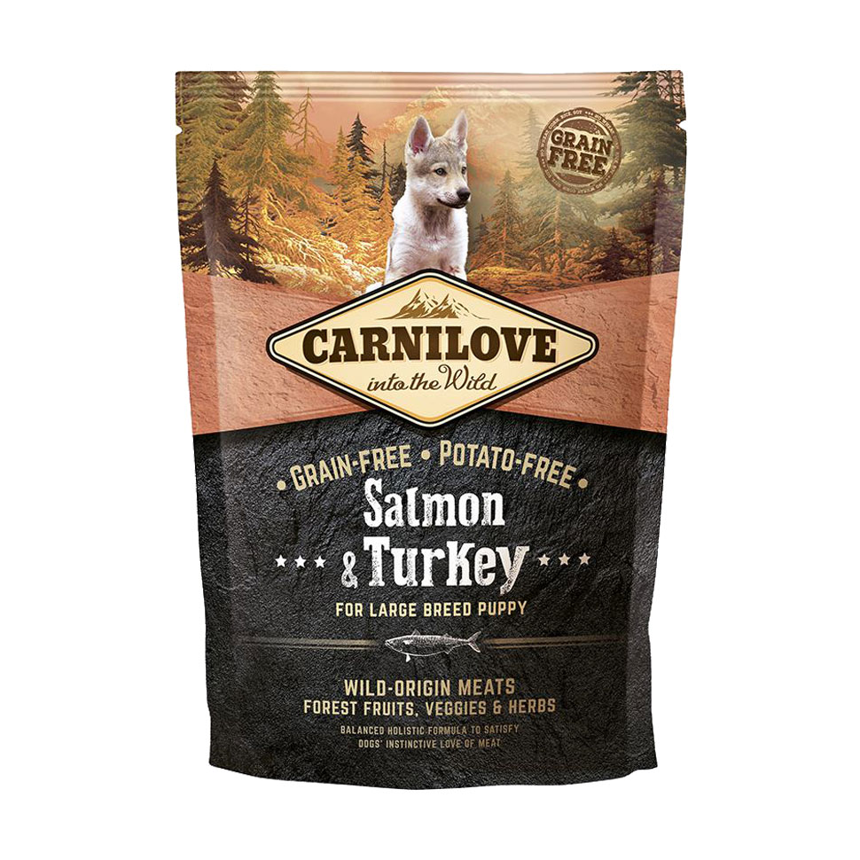 Уцінка! Сухий корм для цуценят великих порід Carnilove Salmon & Turkey з лососем та індичкою, 1.5 кг