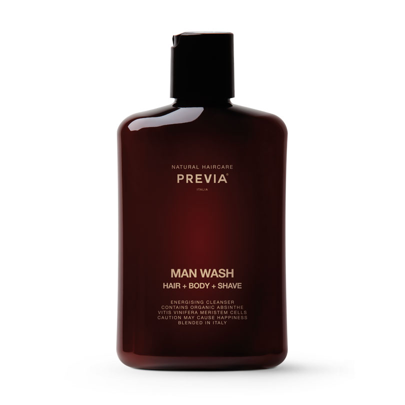 Акция на Чоловічий шампунь-гель для душу 2 в 1 Previa Man Wash Hair+Body+Shave, 250 мл от Eva