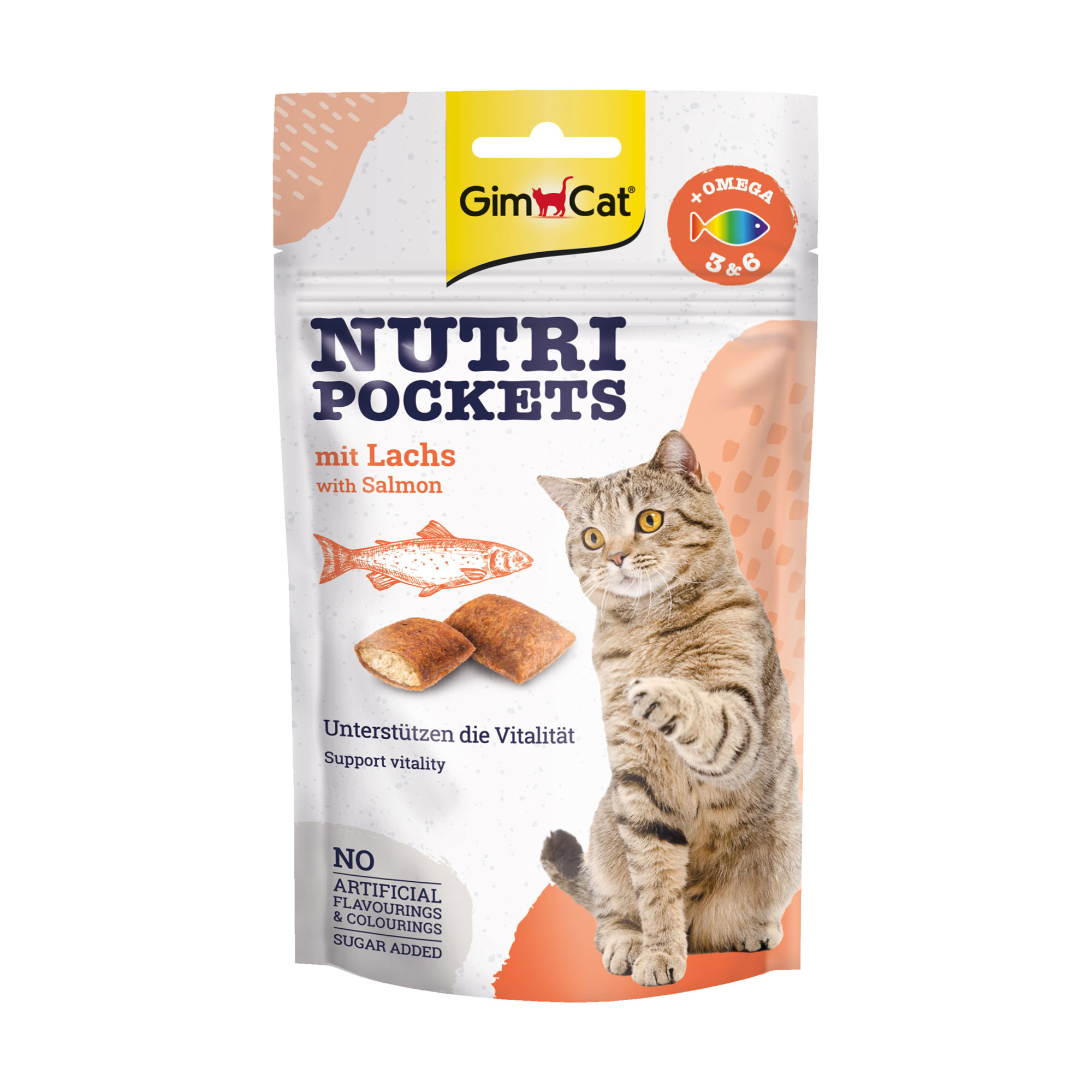 

Ласощі для кішок GimCat Nutri Pockets з лососем, 60 г